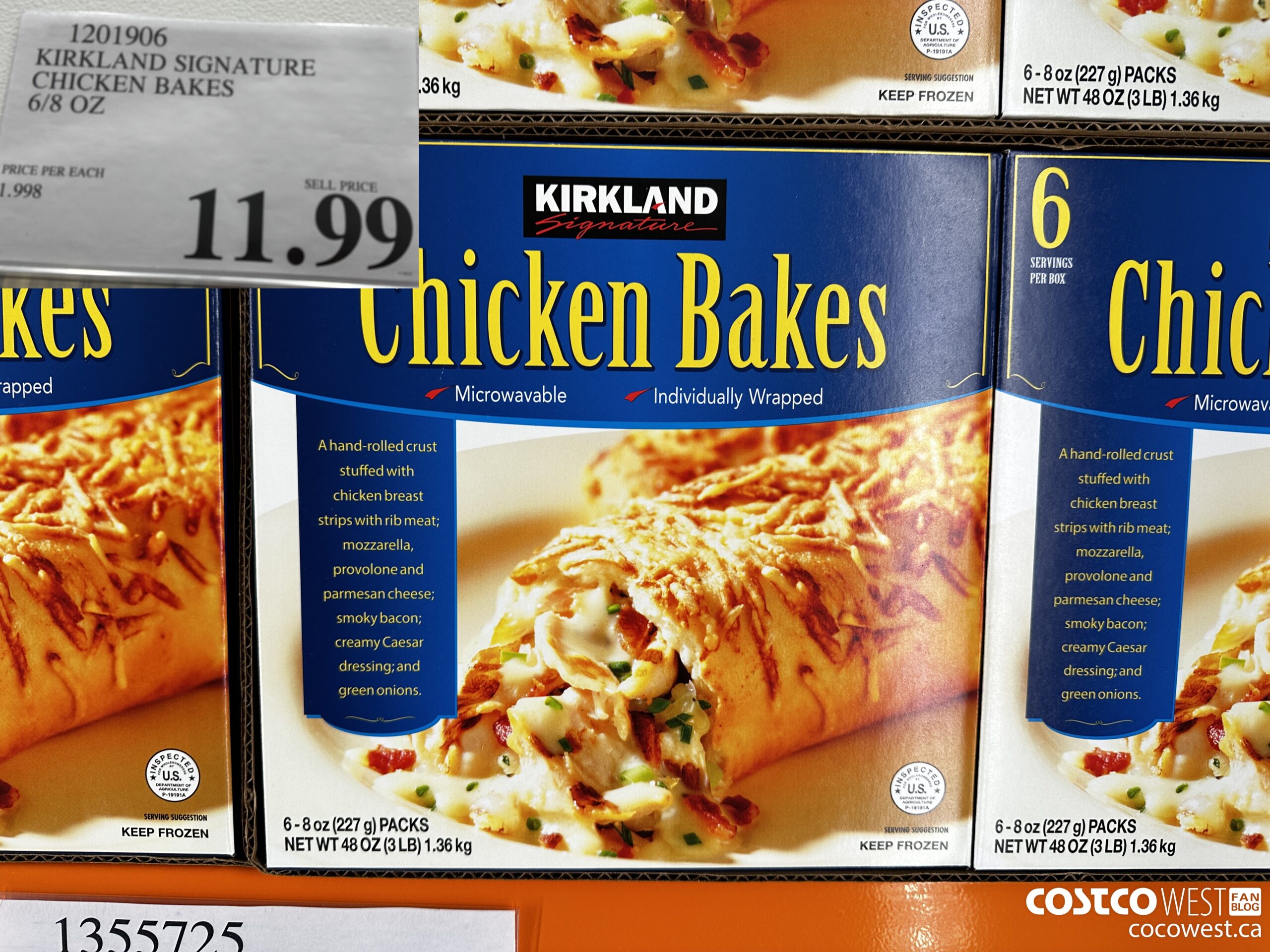 1201906 KIRKLAND SIGNATURE CHICKEN BAKES 6/8 OZ $11.99