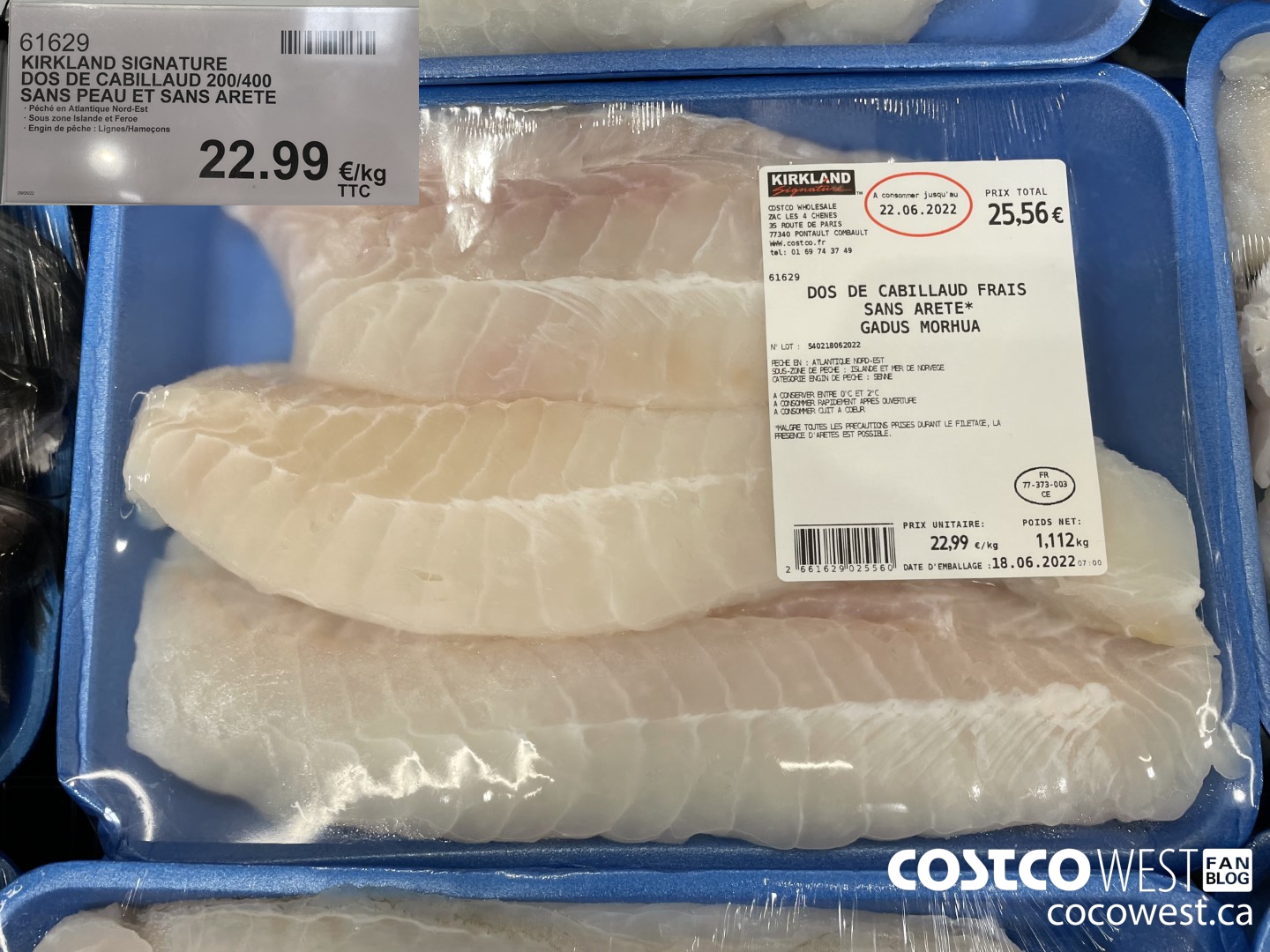 61629 KIRKLAND SIGNATURE DOS DE CABILLAUD 200/400 SANS PEAU ET SANS ARETE $22.99