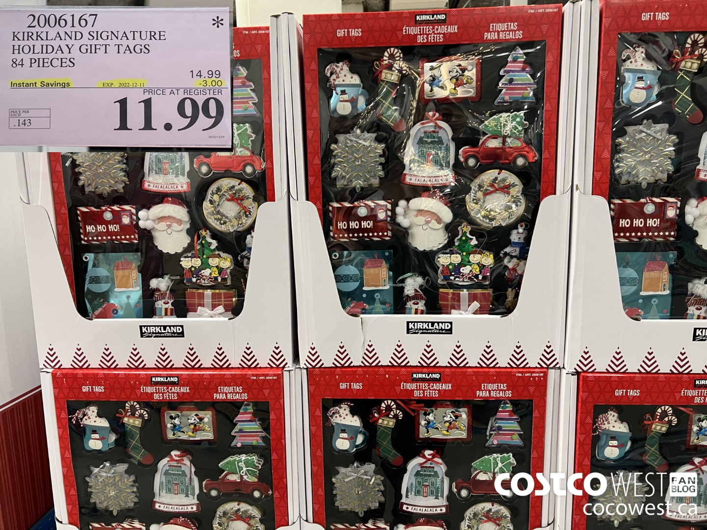 2006167 KIRKLAND SIGNATURE HOLIDAY GIFT TAGS 84 PIECES ($3.00 INSTANT SAVINGS EXPIRES ON 2022-12-11) $11.99