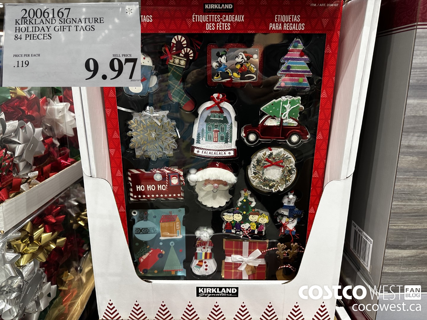 2006167 KIRKLAND SIGNATURE HOLIDAY GIFT TAGS 84 PIECES $9.97