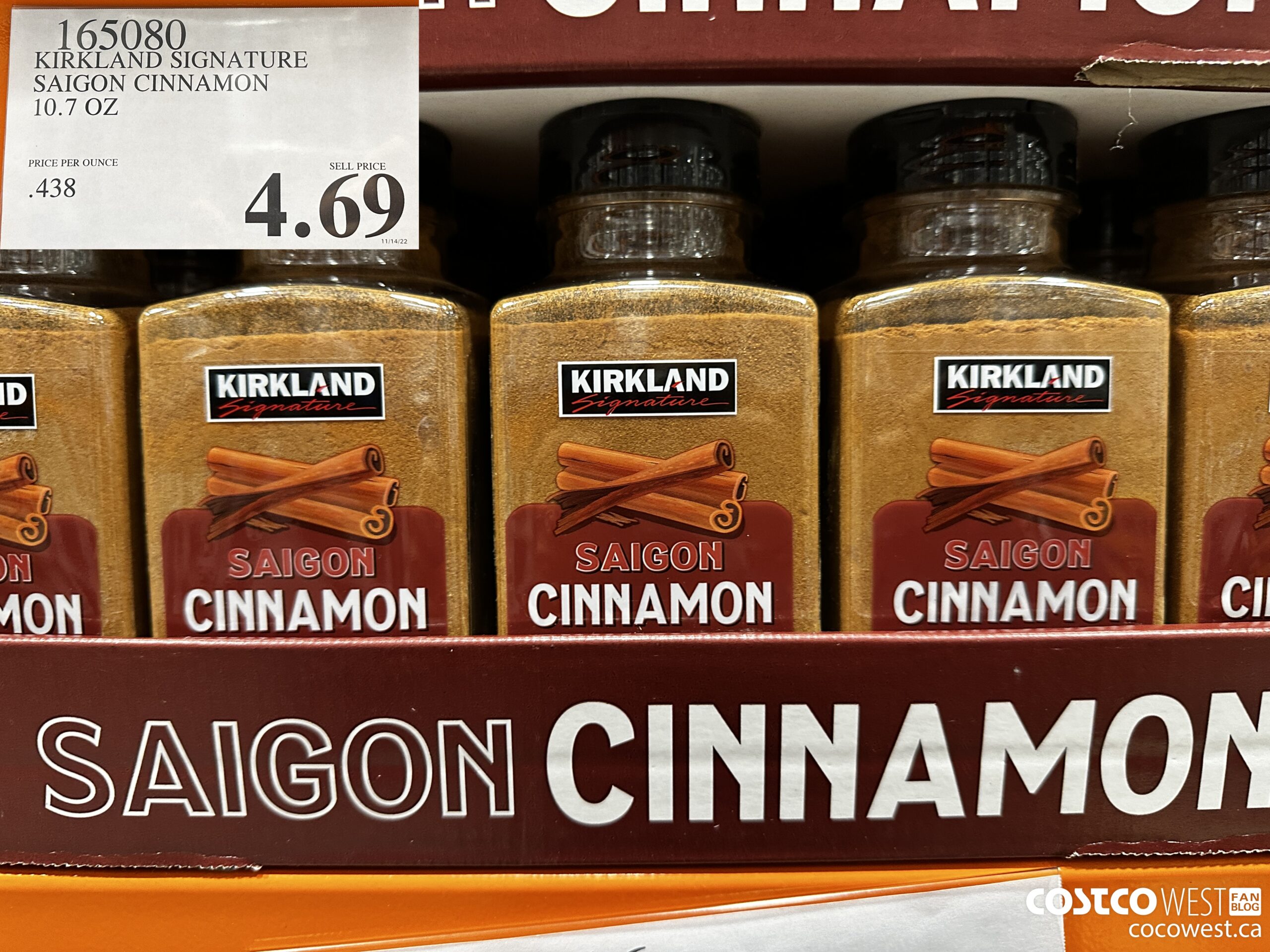 165080 KIRKLAND SIGNATURE SAIGON CINNAMON 10.7 OZ $4.69