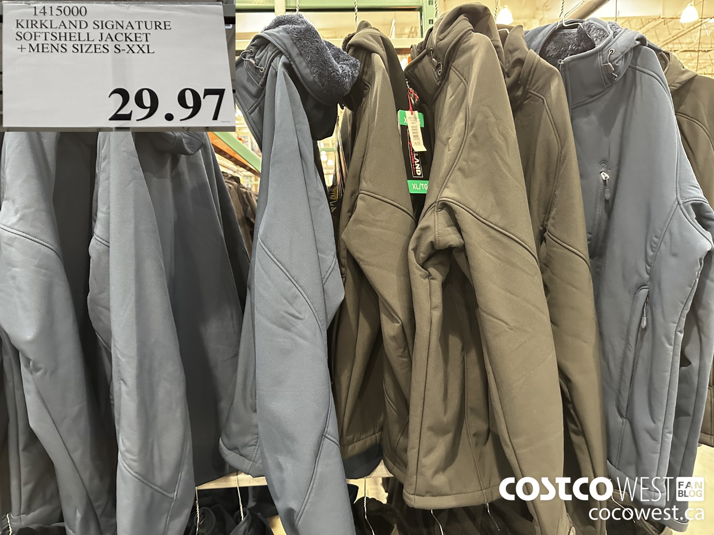 1415000 KIRKLAND SIGNATURE SOFTSHELL JACKET MENS SIZES S-XXL $29.97