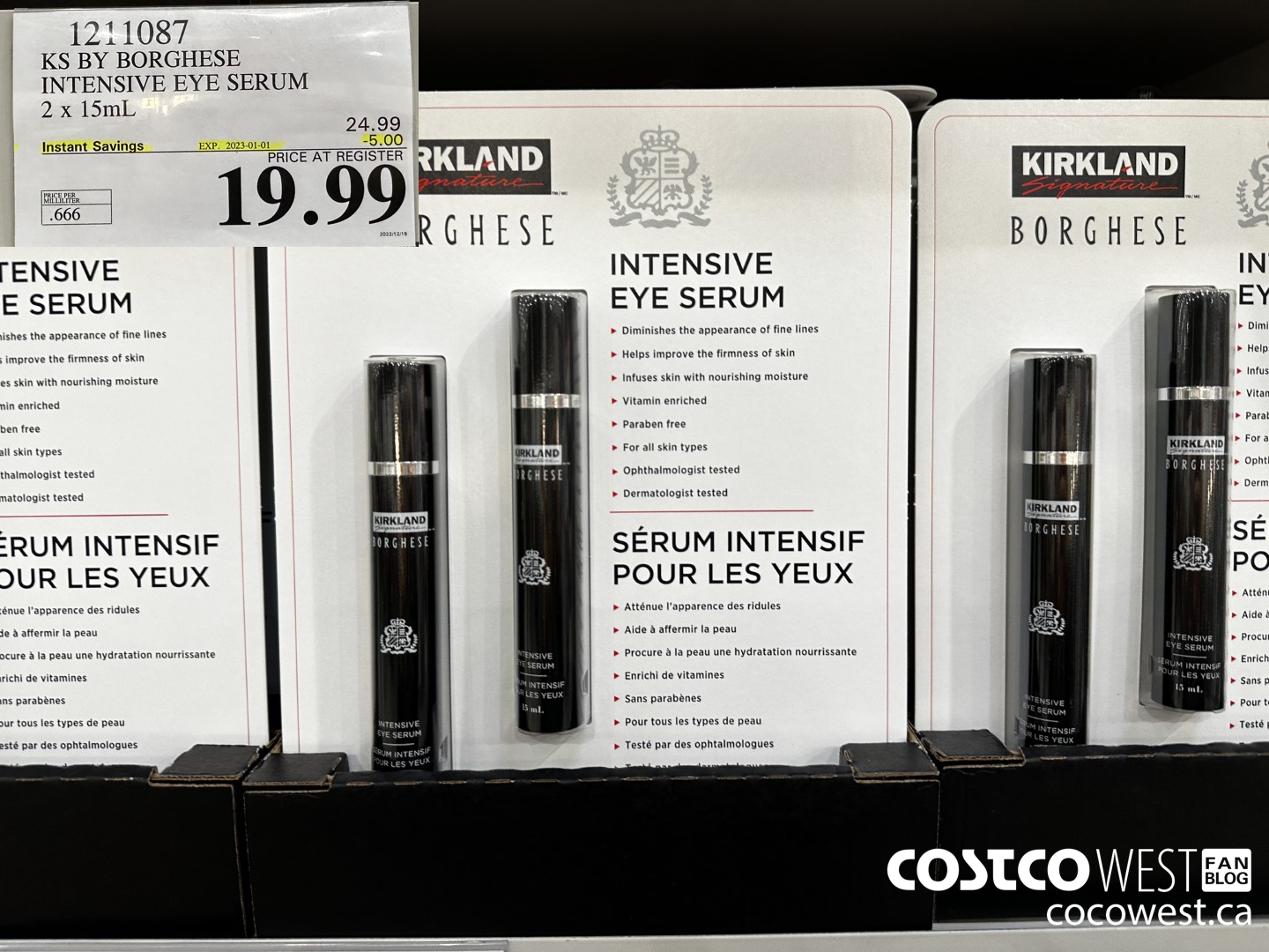 1211087 KS BY BORGHESE INTENSIVE EYE SERUM 2 x 15mL ($5.00 INSTANT SAVINGS EXPIRES ON 2023-01-01) $19.99