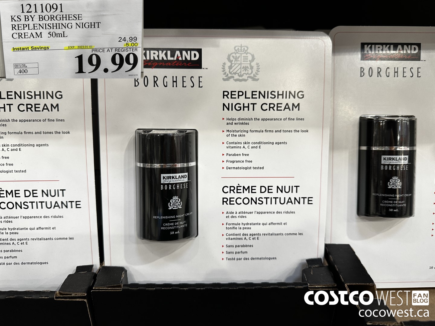 1211091 KS BY BORGHESE REPLENISHING NIGHT CREAM 50mL ($5.00 INSTANT SAVINGS EXPIRES ON 2023-01-01) $19.99
