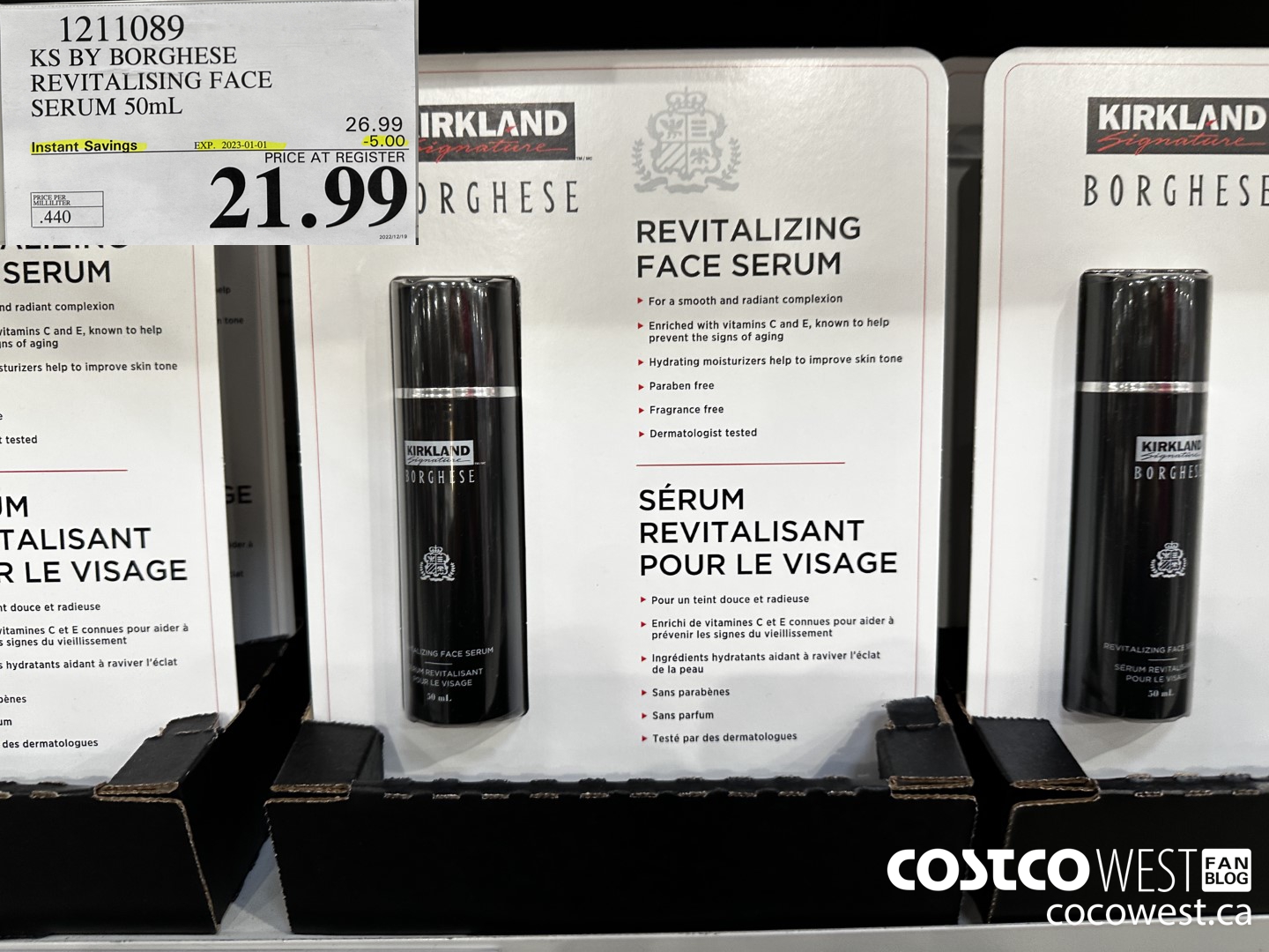 1211089 KS BY BORGHESE REVITALISING FACE SERUM 50mL ($5.00 INSTANT SAVINGS EXPIRES ON 2023-01-01) $21.99