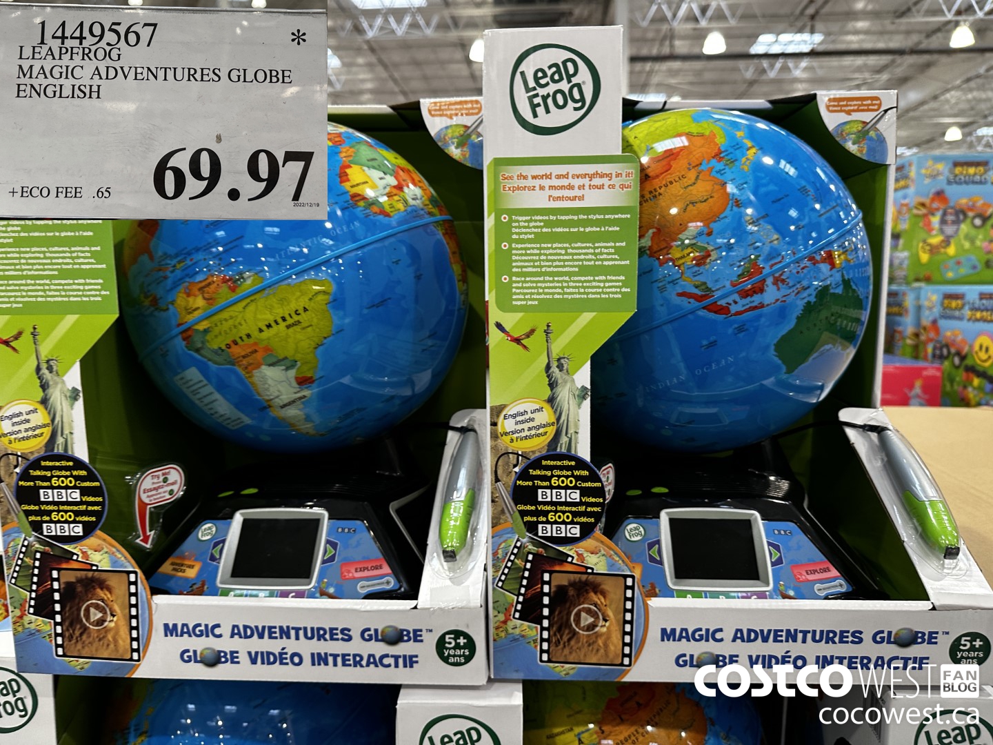 1449567 LEAPFROG MAGIC ADVENTURES GLOBE ENGLISH $69.97