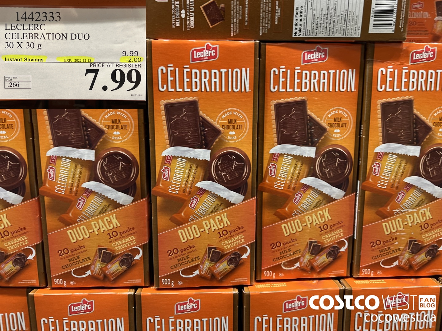 1442333 LECLERC CELEBRATION DUO 30 X 30 g ($2.00 INSTANT SAVINGS EXPIRES ON 2022-12-18) $7.99