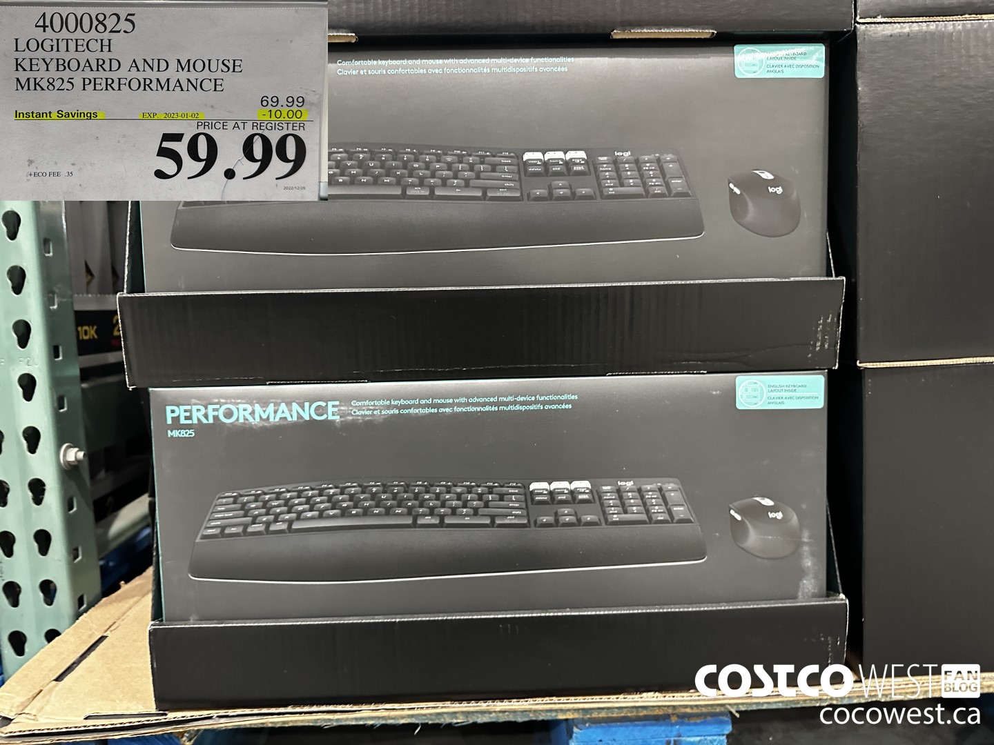 4000825 LOGITECH KEYBOARD AND MOUSE MK825 PERFORMANCE ($10.00 INSTANT SAVINGS EXPIRES ON 2023-01-02) $59.99