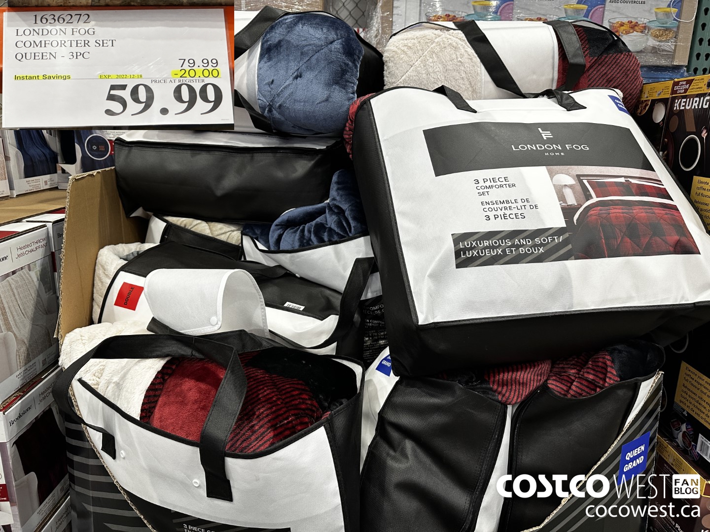 1636272 LONDON FOG COMFORTER SET QUEEN 3PC ($20.00 INSTANT SAVINGS EXPIRES ON 2022-12-18) $59.99