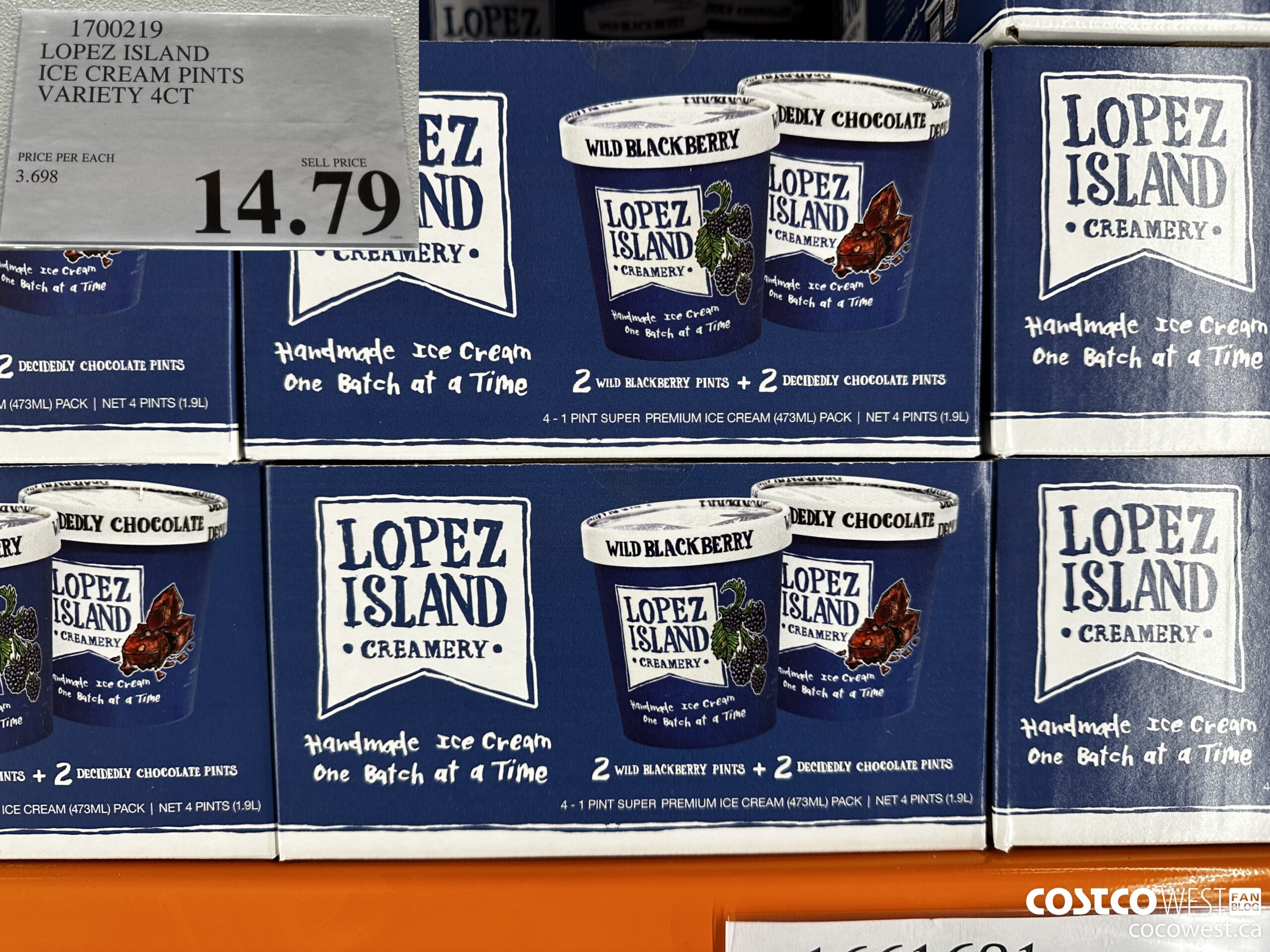 1700219 LOPEZ ISLAND ICE CREAM PINTS VARIETY 4CT $14.79