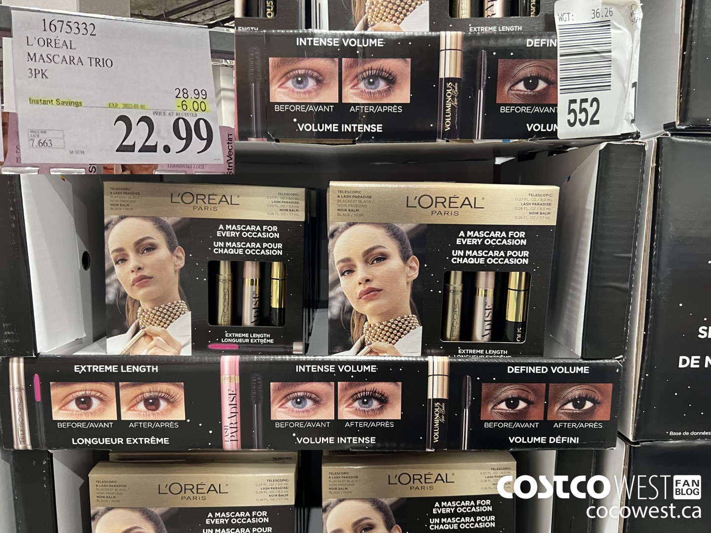 1675332 L'OREAL MASCARA TRIO 3PK ($6.00 INSTANT SAVINGS) $22.99