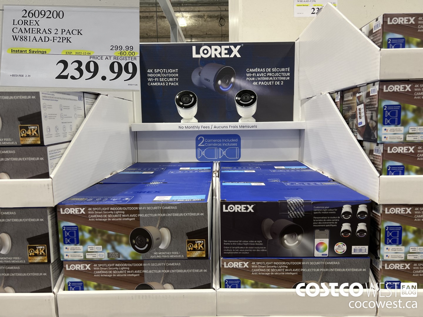 2609200 LOREX CAMERAS 2 PACK W881AAD-F2PK ($60.00 INSTANT SAVINGS EXPIRES ON 2022-12-04) $239.99