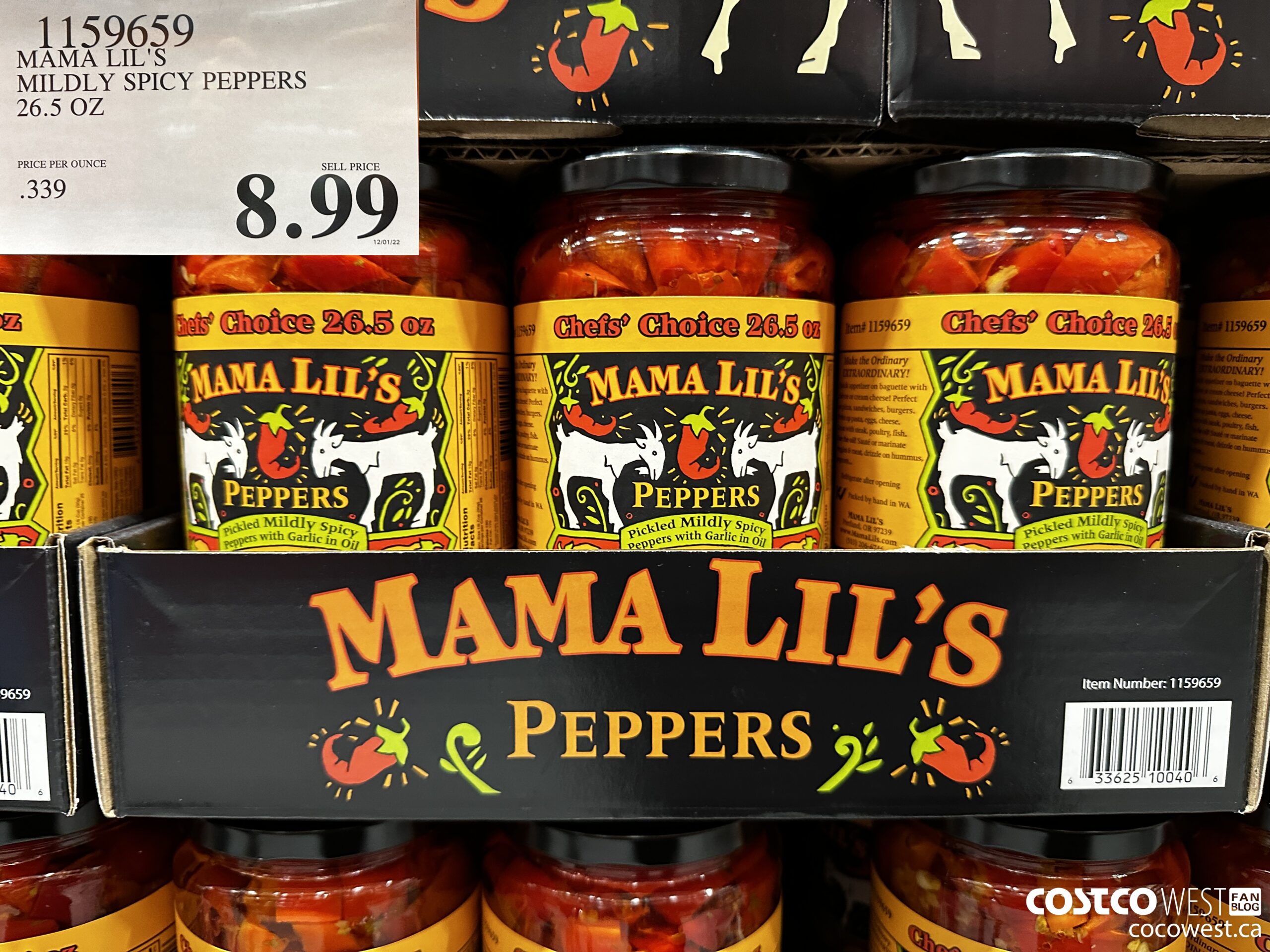 1159659 MAMA LIL'S MILDY SPICY PEPPERS 26.5 OZ $8.99
