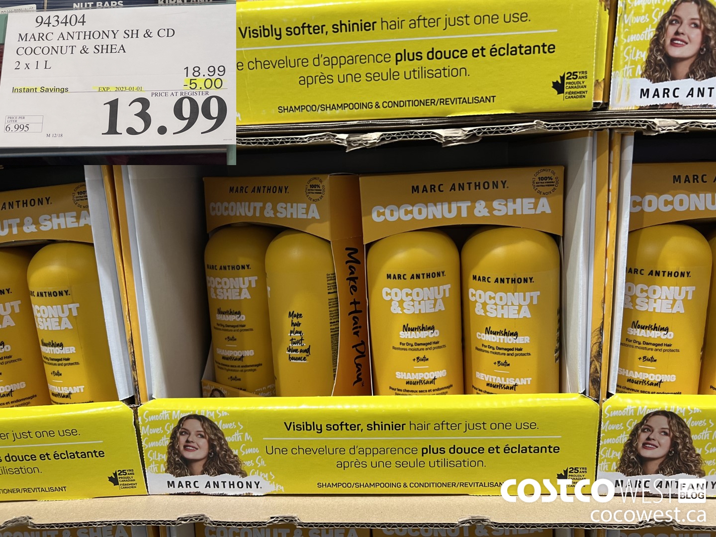 943404 MARC ANTHONY SH & CD COCONUT & SHEA 2 X 1L ($5.00 INSTANT SAVINGS EXPIRES ON 2023-01-01) $13.99