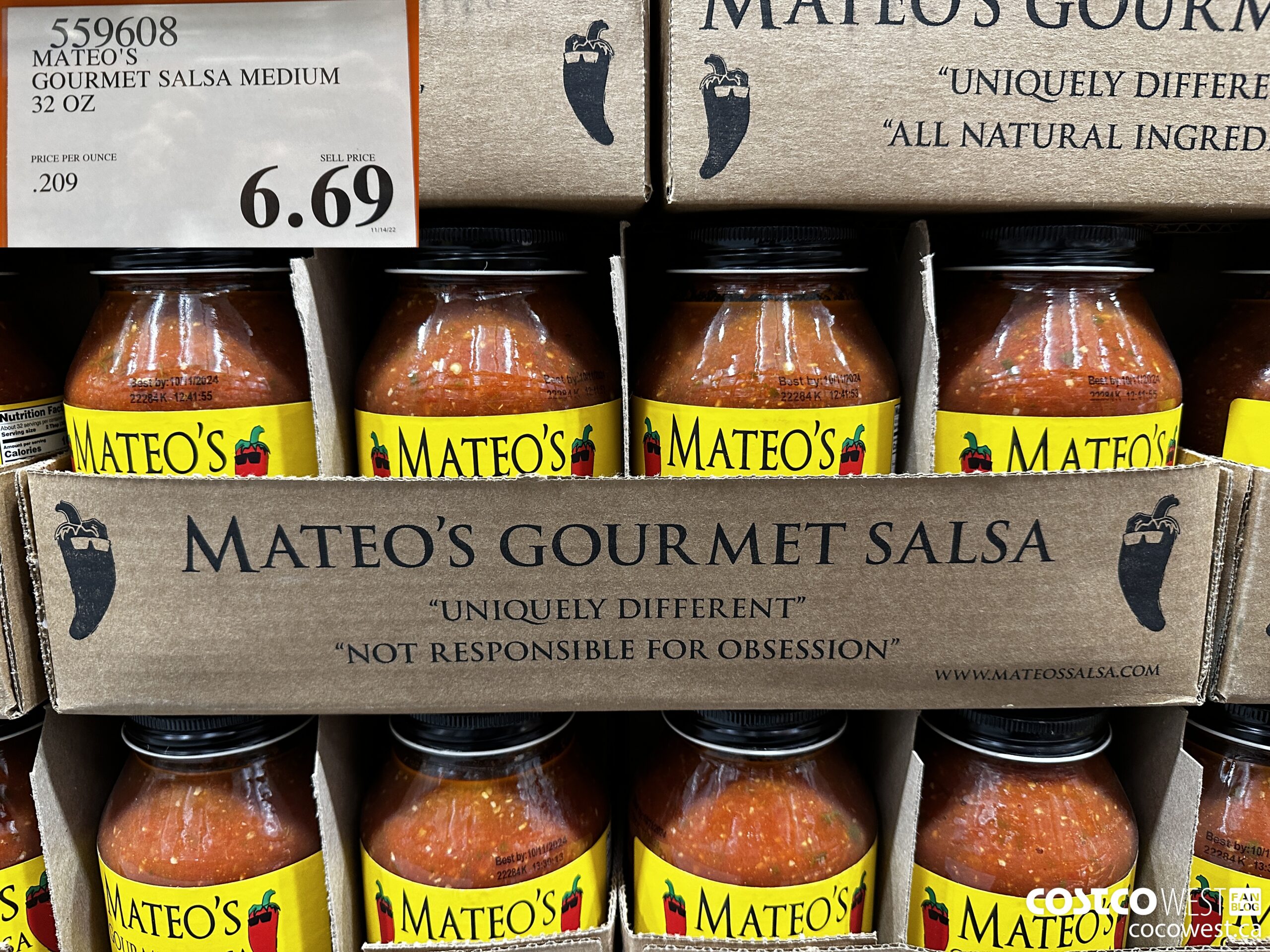 559608 MATEO'S GOURMET SALSA MEDIUM 32 OZ  $6.69