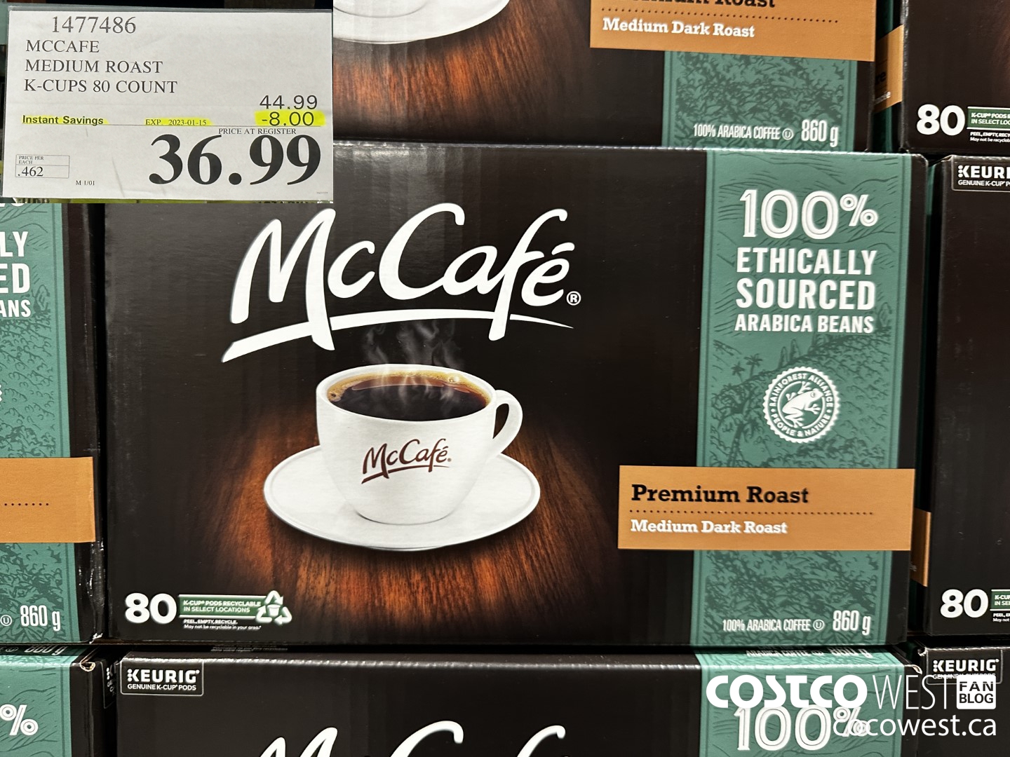 1477486 MCCAFE MEDIUM ROAST K-CUPS 80 COUNT  ($8.00 INSTANT SAVINGS EXPIRES ON 2023-01-15) $36.99
