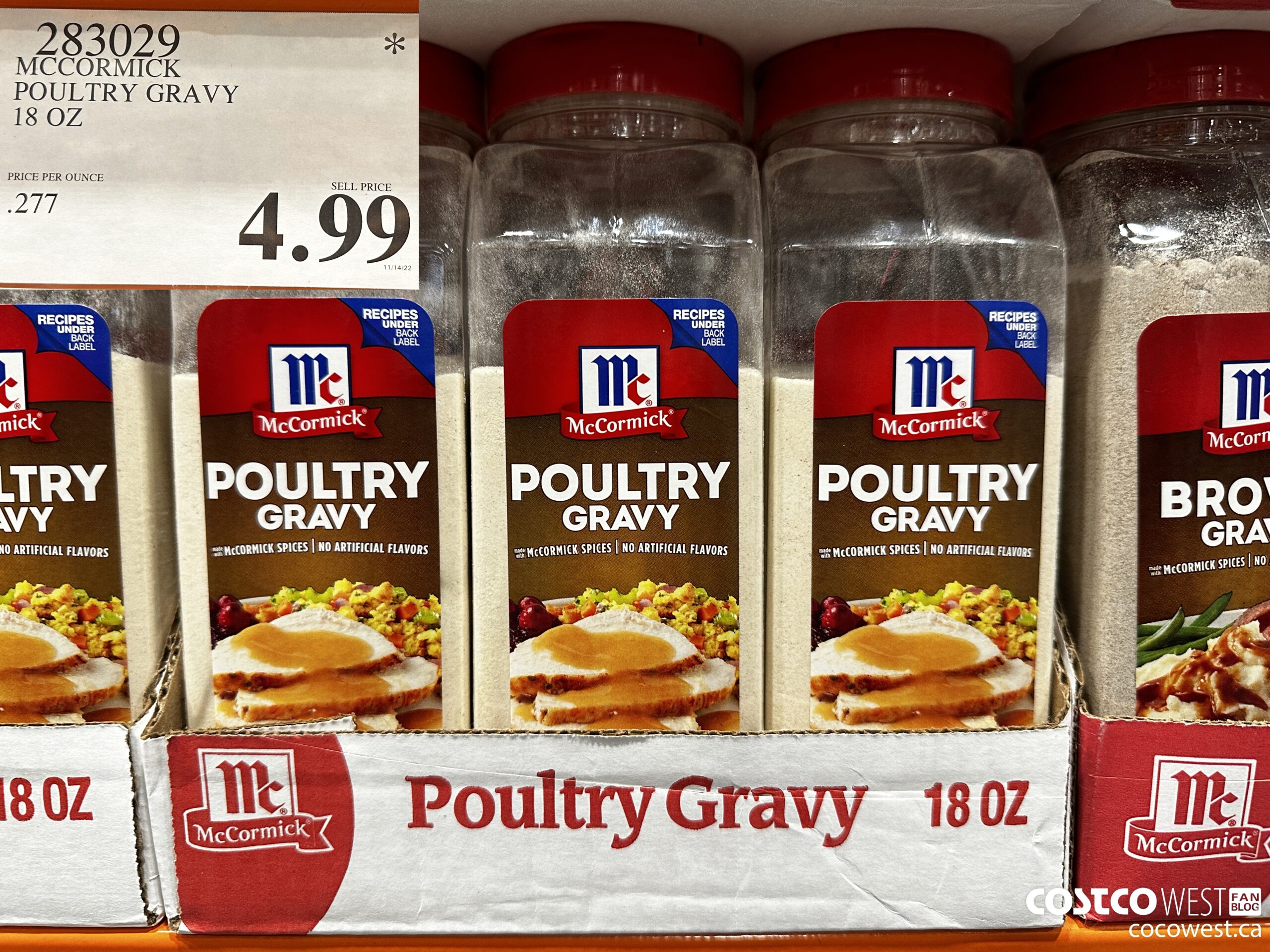 283029 MCCORMICK POULTRY GRAVY 18 OZ  $4.99