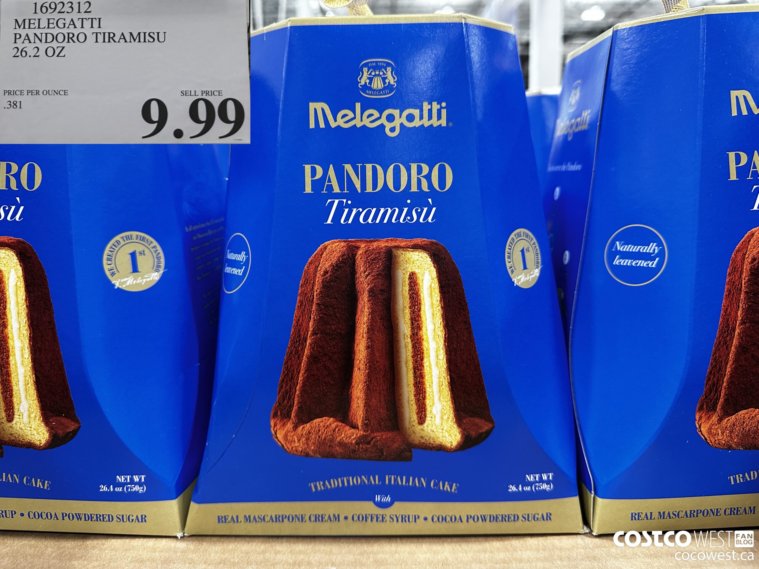 1692312 MELEGATTI PANDORO TIRAMISU 26.2 OZ $9.99
