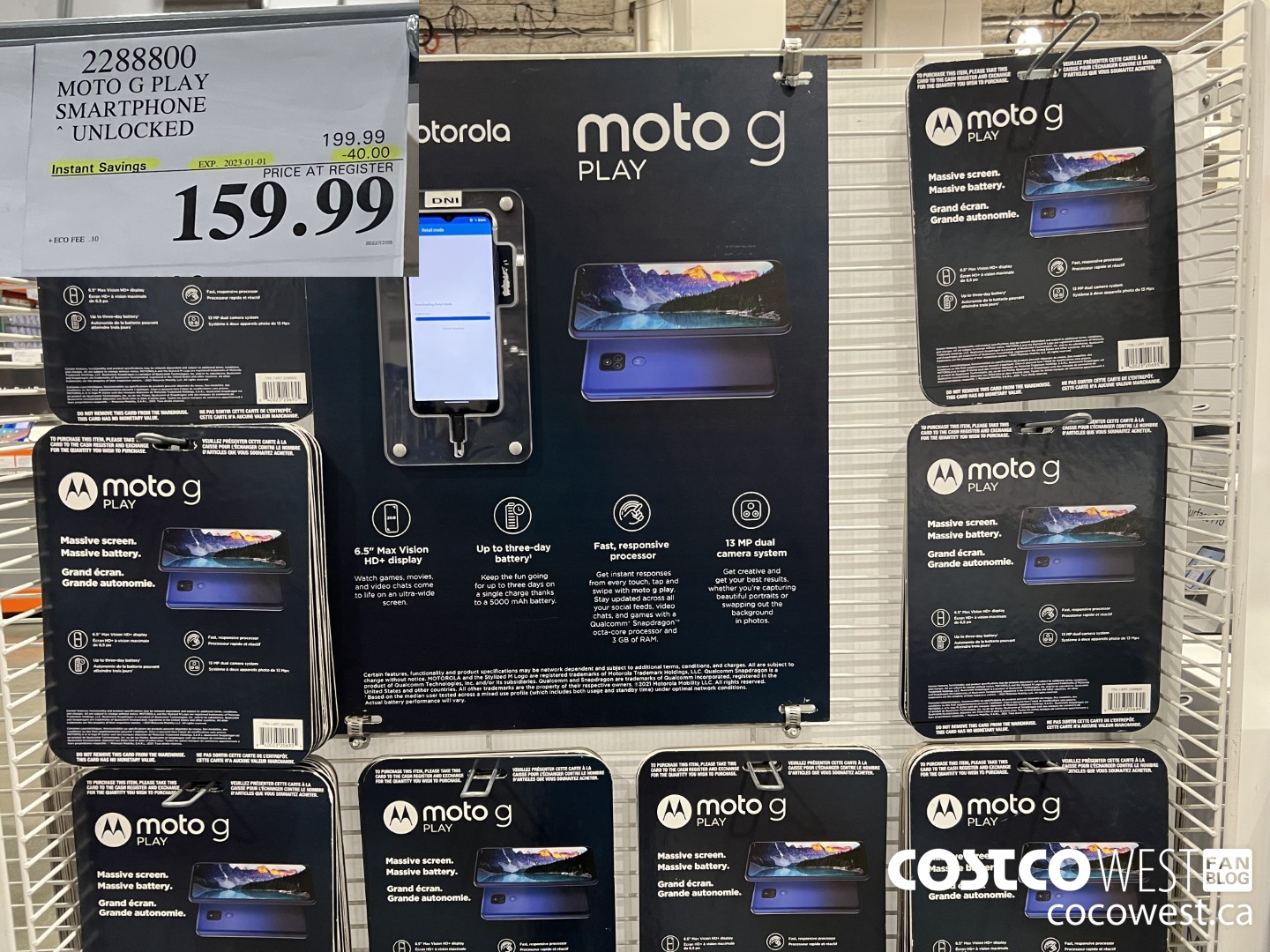 2288800 MOTO G PLAY SMARTPHONE UNLOCKED ($40.00 INSTANT SAVINGS EXPIRES ON 2023-01-01) $159.99