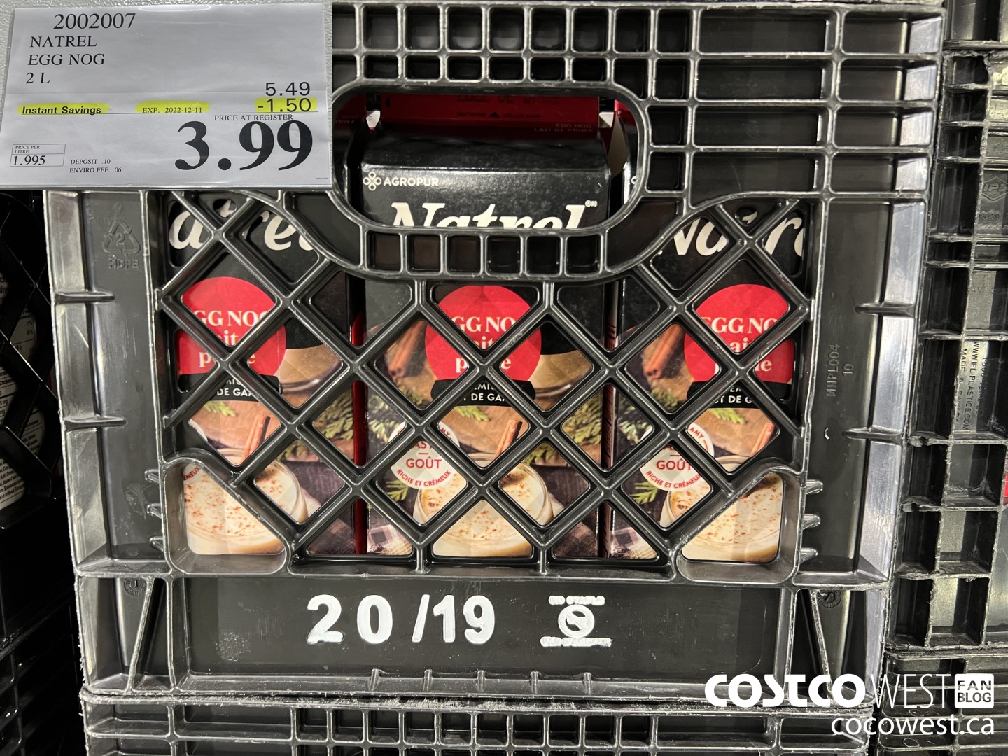 2002007 NATREL EGG NOG 2L ($1.50 INSTANT SAVINGS EXPIRES ON 2022-12-11) $3.99