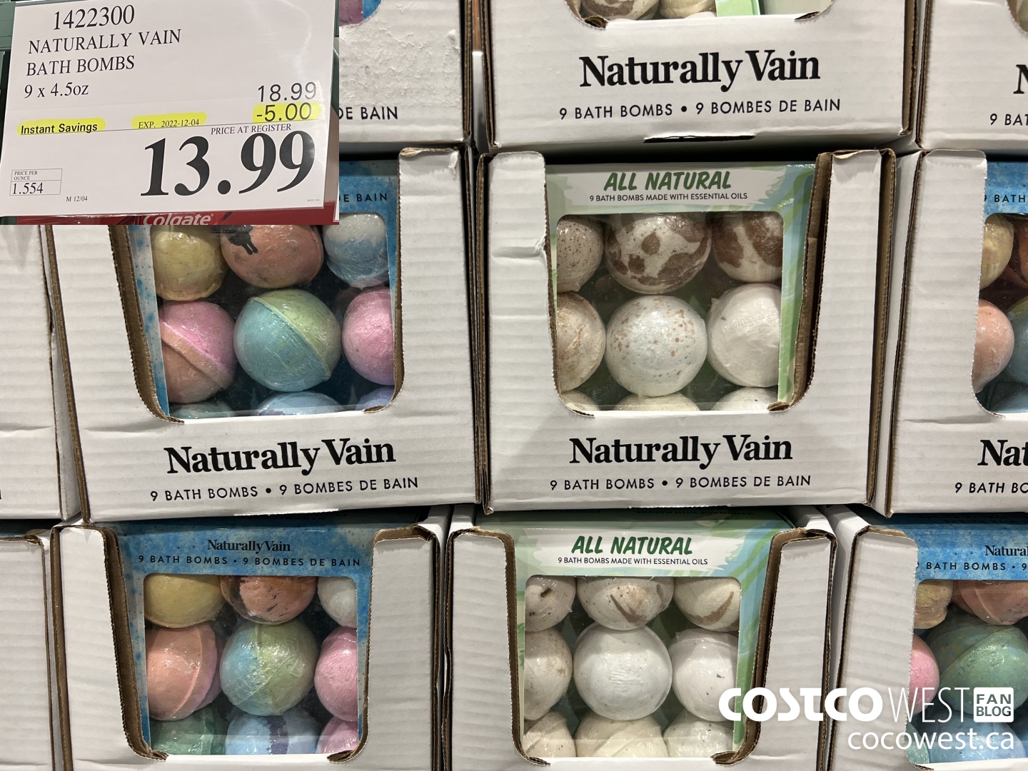 1422300 NATURALLY VAIN BATH BOMBS 9 x 4.5oz ($5.00 INSTANT SAVINGS EXPIRES ON 2022-12-04) $13.99