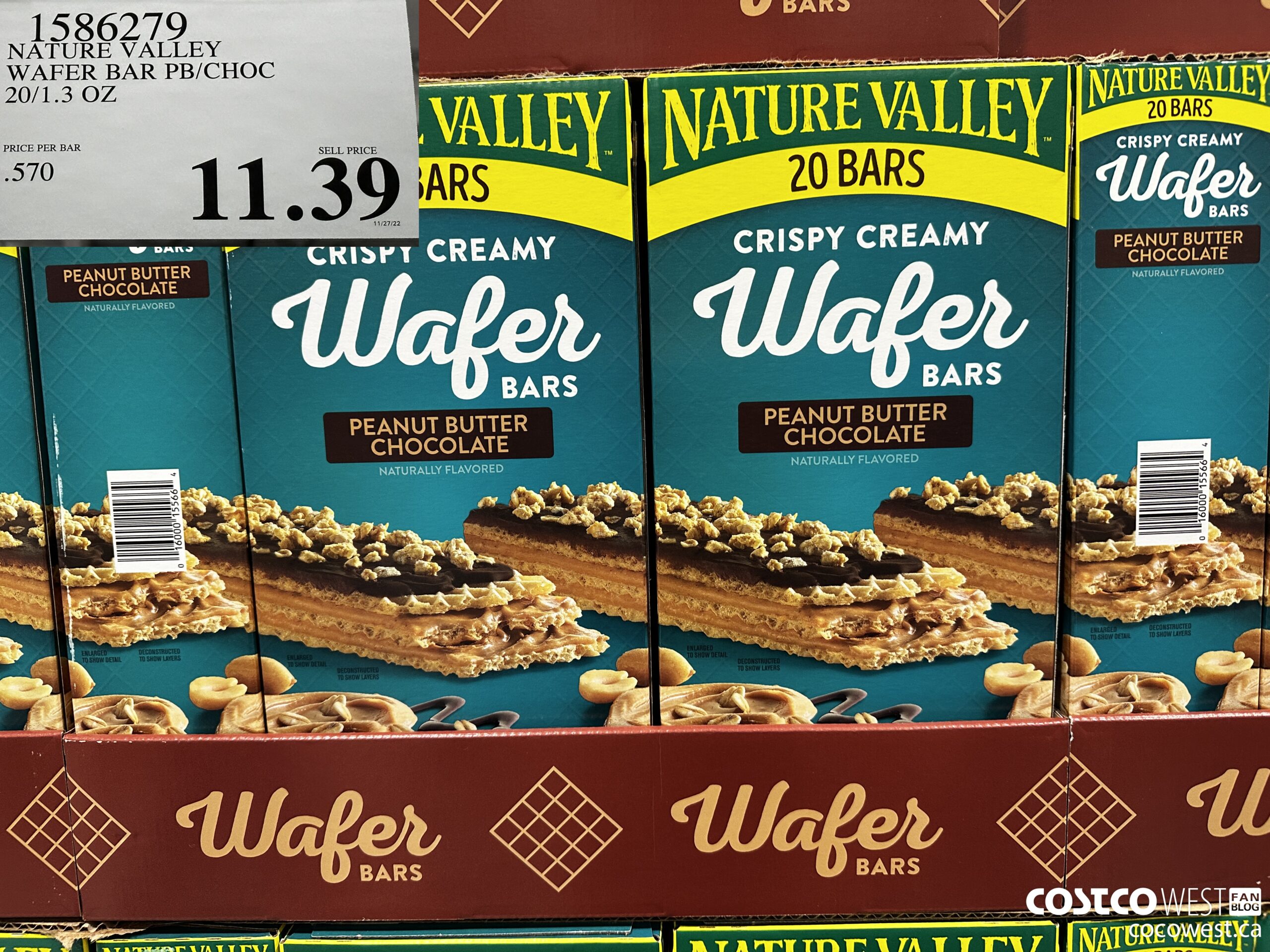 1586279 NATURE VALLEY WAFER BAR PB/CHOC 20/1.3 OZ $11.39