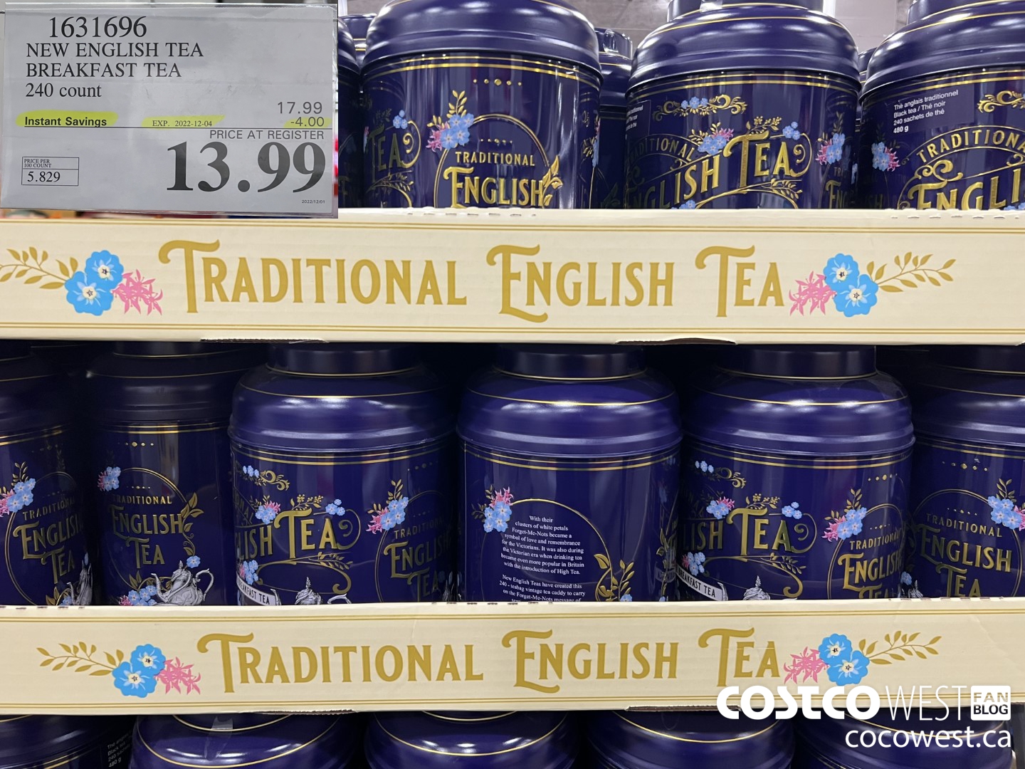 1631696 NEW ENGLISH TEA BREAKFAST TEA 240 COUNT ($4.00 INSTANT SAVINGS EXPIRES ON 2022-12-04) $13.99