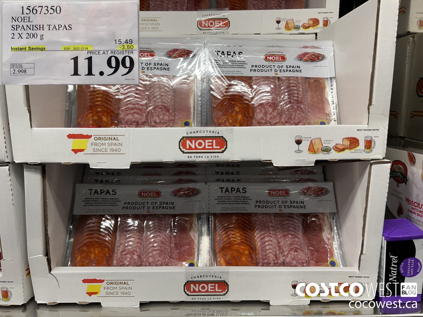 1567350 NOEL SPANISH TAPAS 2 X 200 G ($3.50 INSTANT SAVINGS EXPIRES ON 2022-12-04) $11.99