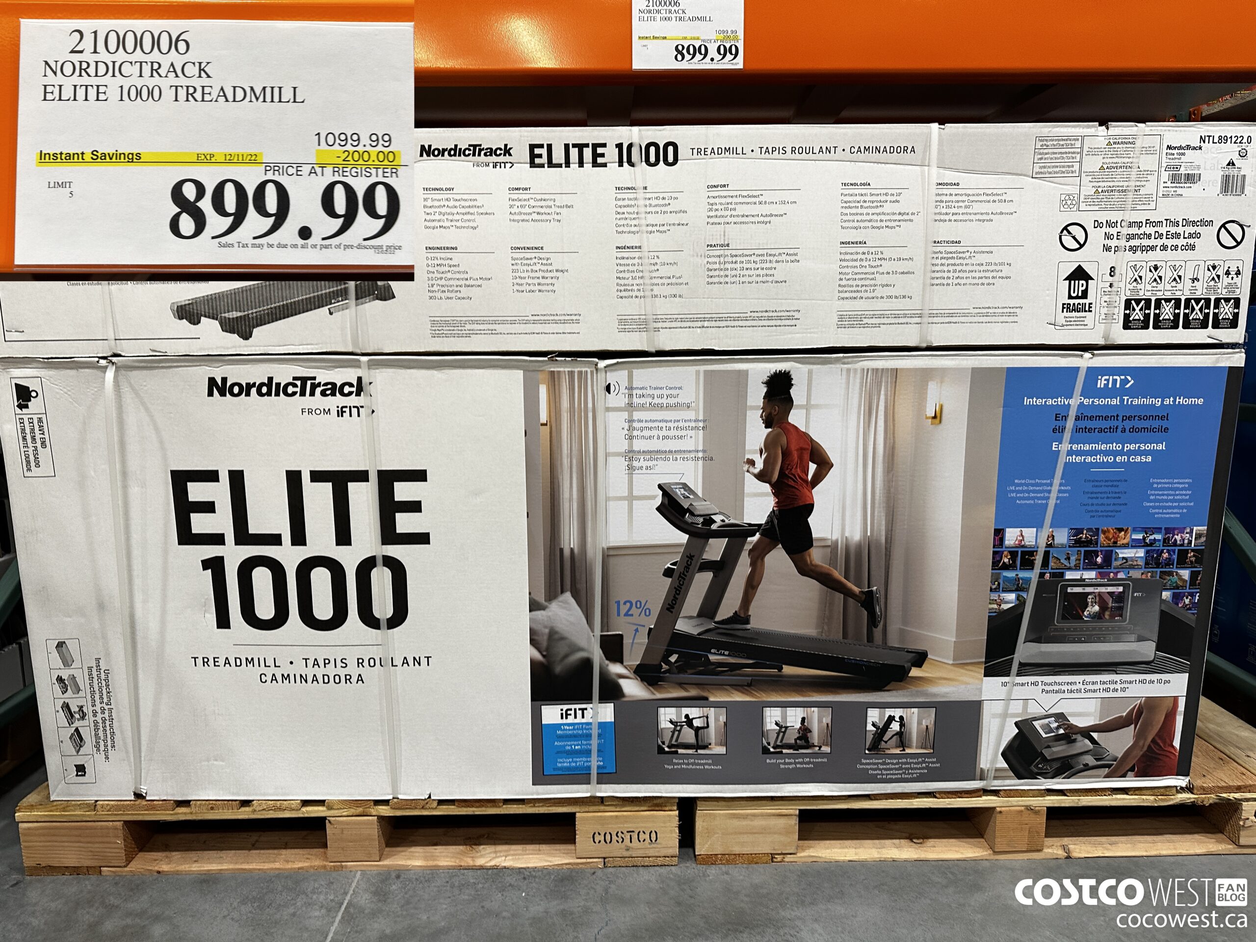 2100006 NORDICTRACK ELITE 1000 TREADMILL ($200.00 INSTANT SAVINGS EXPIRES ON 2022-12-11) $899.99