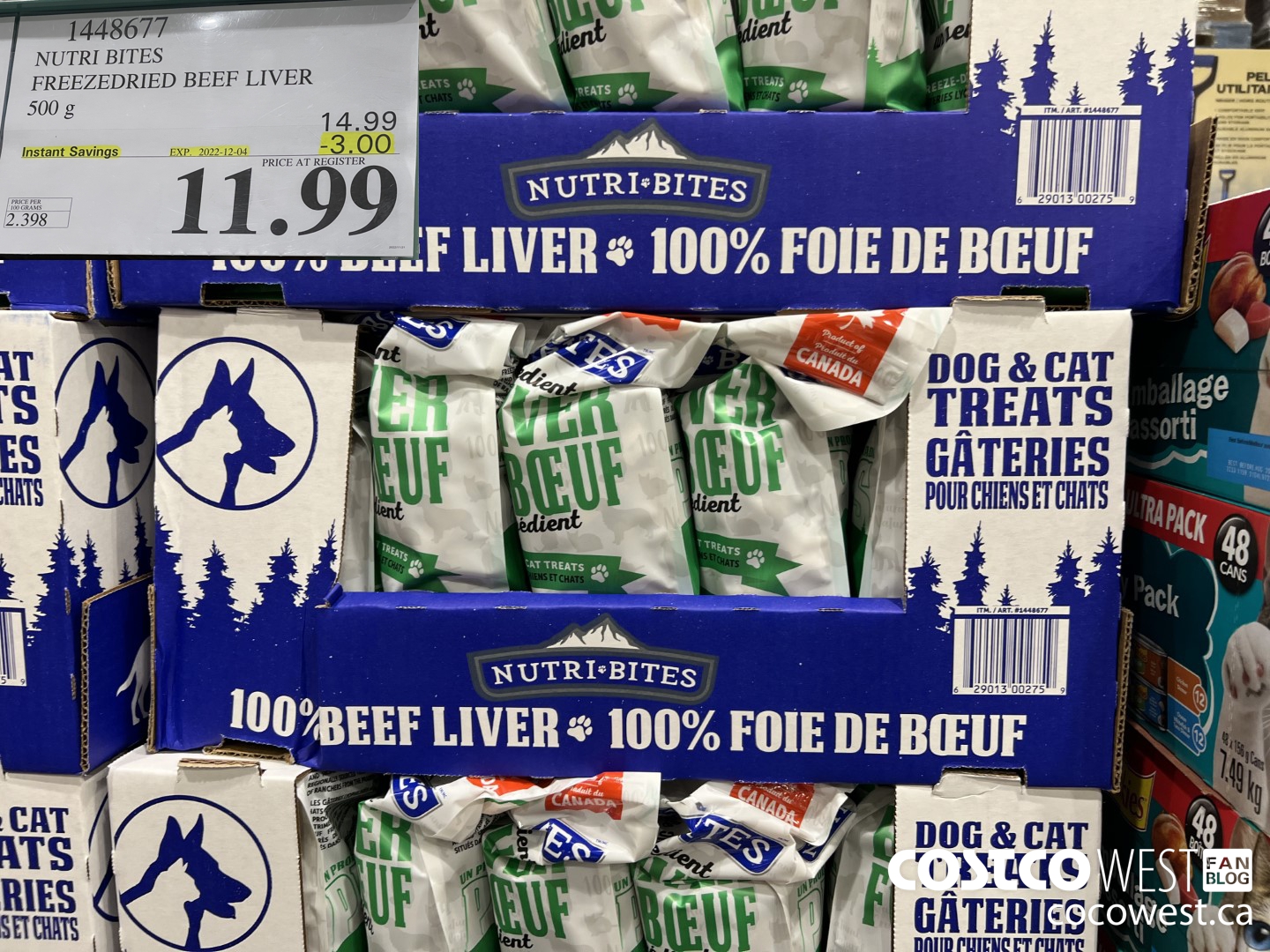 1448677 NUTRI BITES FREEZEDRIED BEEF LIVER 500 g ($3.00 INSTANT SAVINGS EXPIRES ON 2022-12-04) $11.99