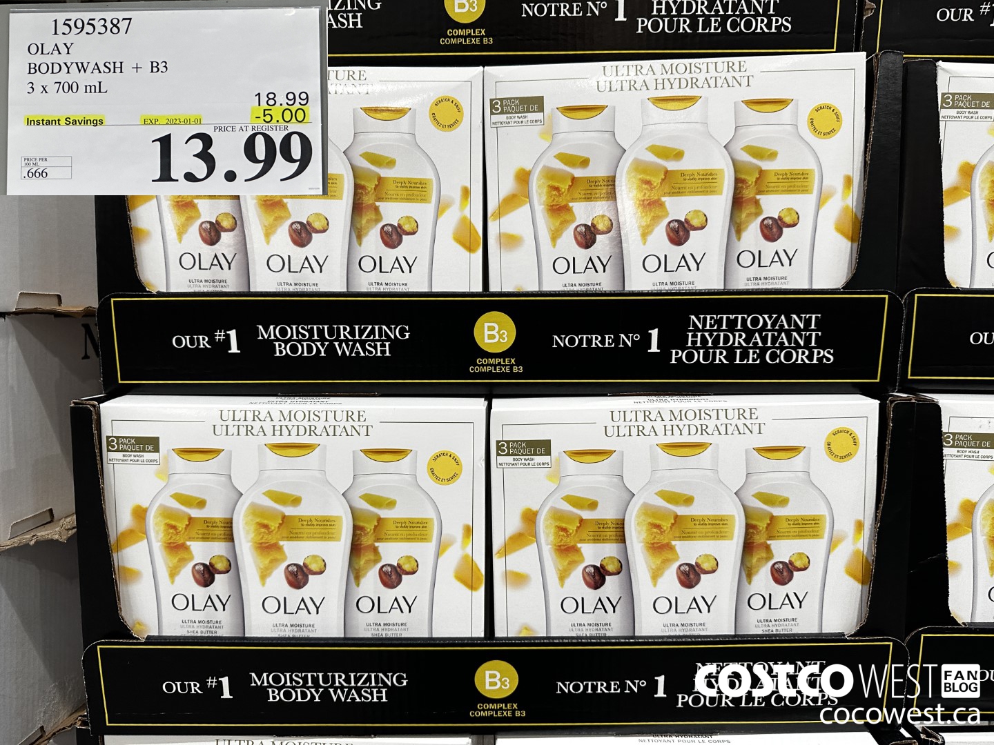1595387 OLAY BODYWASH + B3 3 X 700 ML ($5.00 INSTANT SAVINGS EXPIRES ON 2023-01-01) $13.99