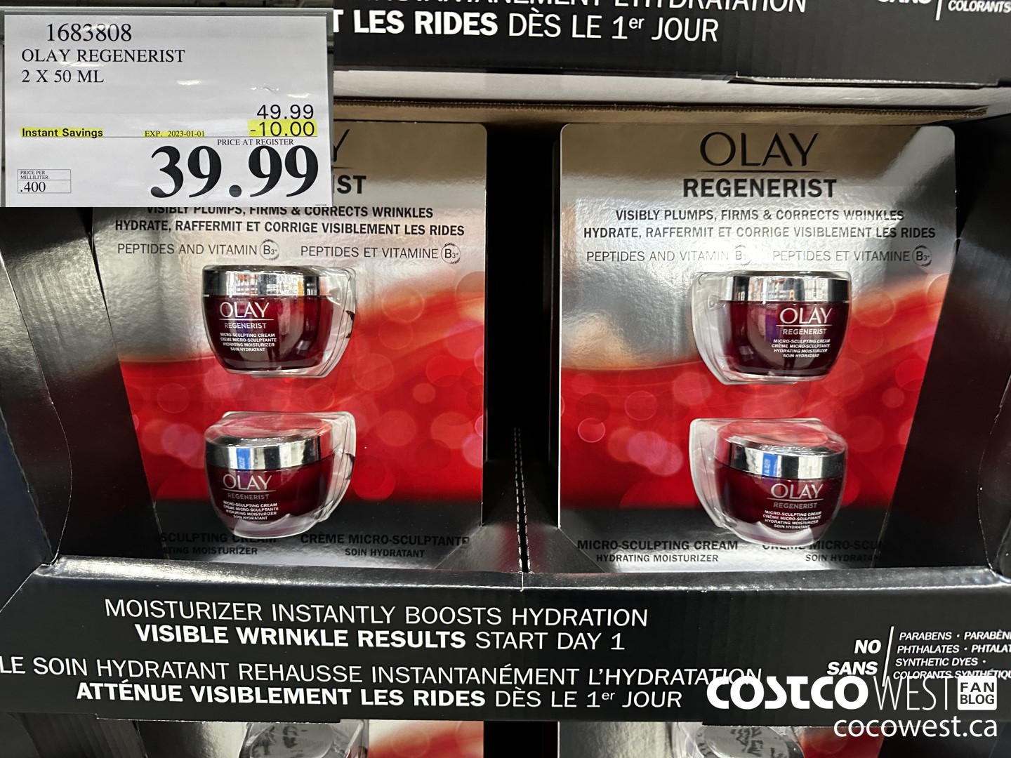 1683808 OLAY REGENERIST 2 X 50 ML ($10.00 INSTANT SAVINGS EXPIRES ON 2023-01-01) $39.99
