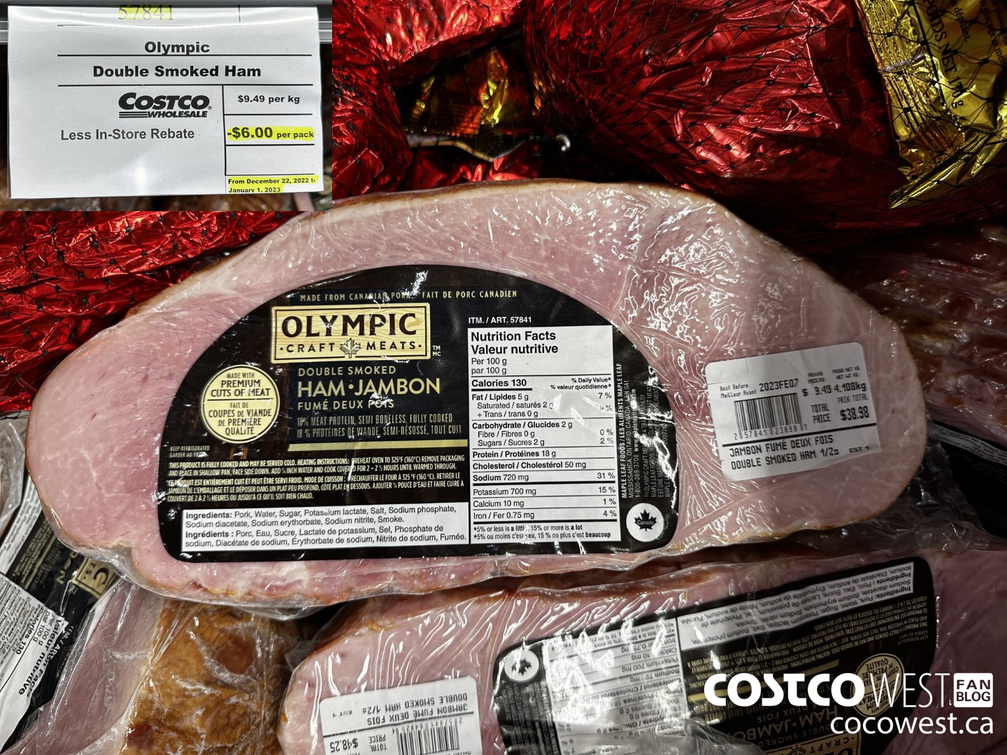 57841 OLYMPIC DOUBLE SMOKED HAM ($6.00 INSTANT SAVINGS EXPIRES ON 2023-01-01)