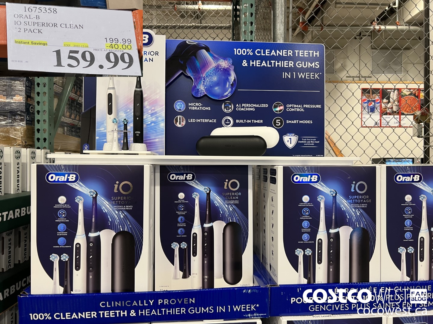 1675358 ORAL-B IO SUPERIOR CLEAN 2 PACK ($40.00 INSTANT SAVINGS EXPIRES ON 2022-12-04) $159.99