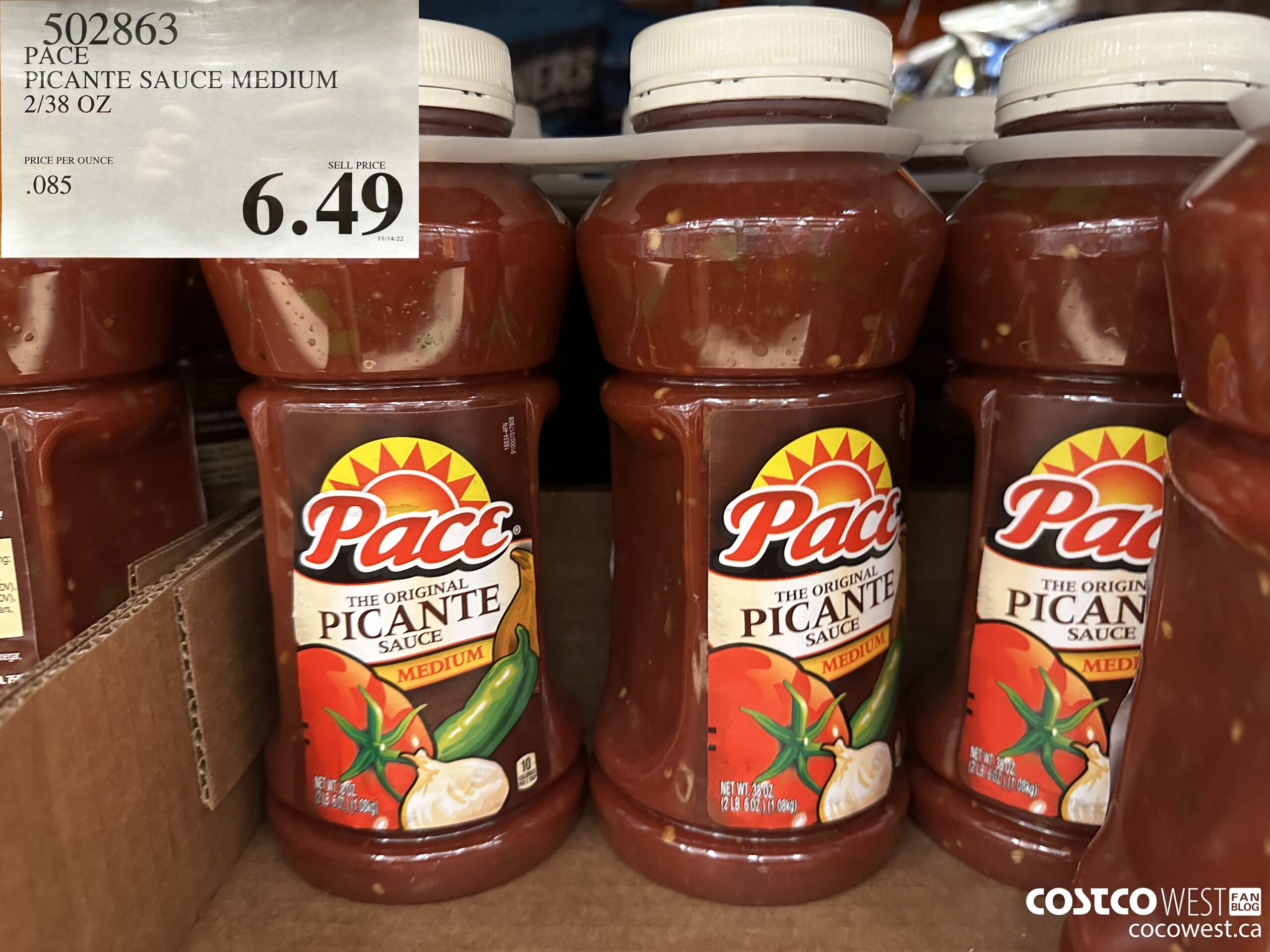 502863 PACE PICANTE SAUCE MEDIUM 2/38 OZ $6.49