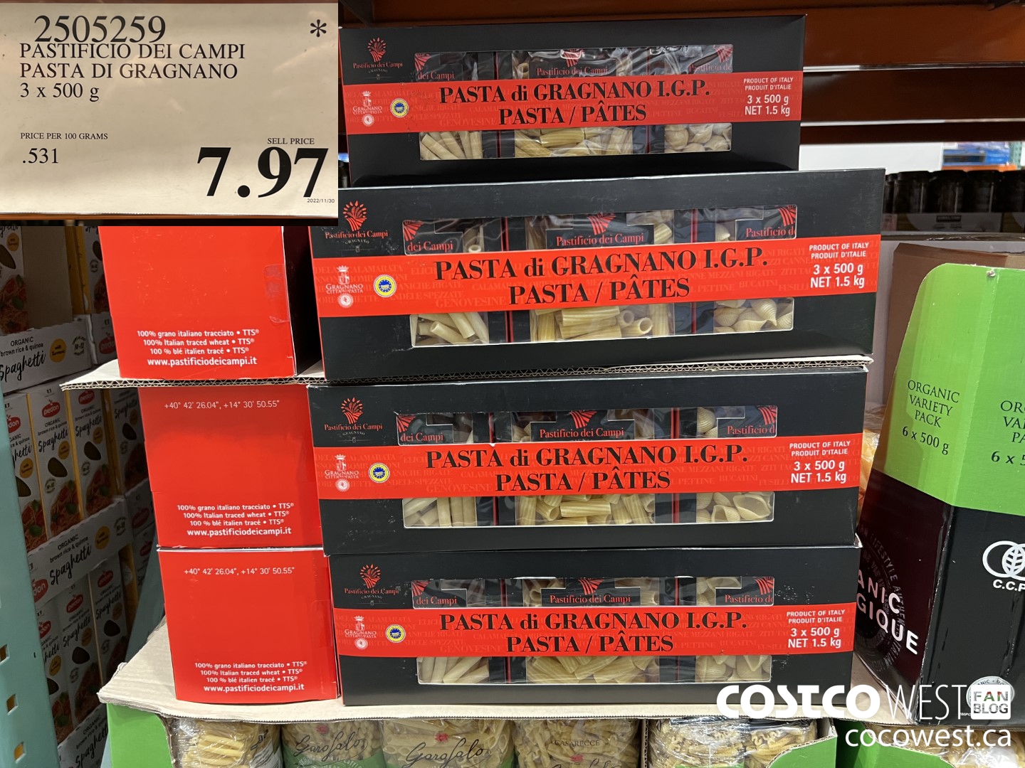 2505259 PASTIFICIO DEI CAMPI PASTA DI GRAGNANO 3 X 500 G $7.97