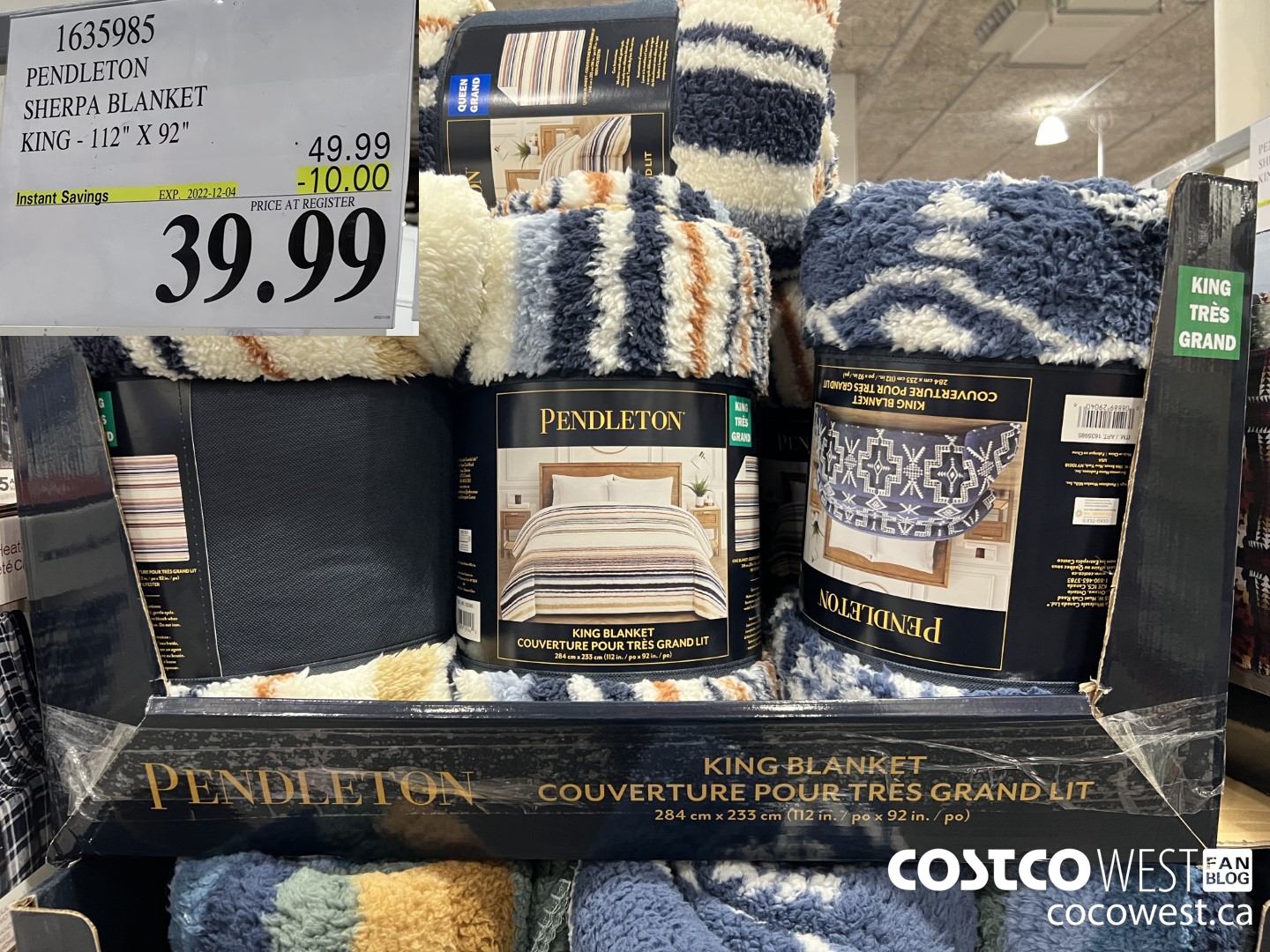 1635985 PENDLETON SHERPA BLANKET KING 112