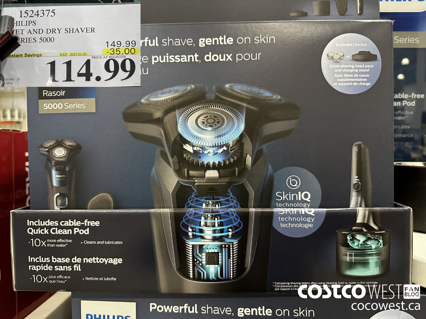 1524375 PHILIPS WET AND DRY SHAVER SERIES 5000 ($35.00 INSTANT SAVINGS EXPIRES ON 2023-01-01) $114.99