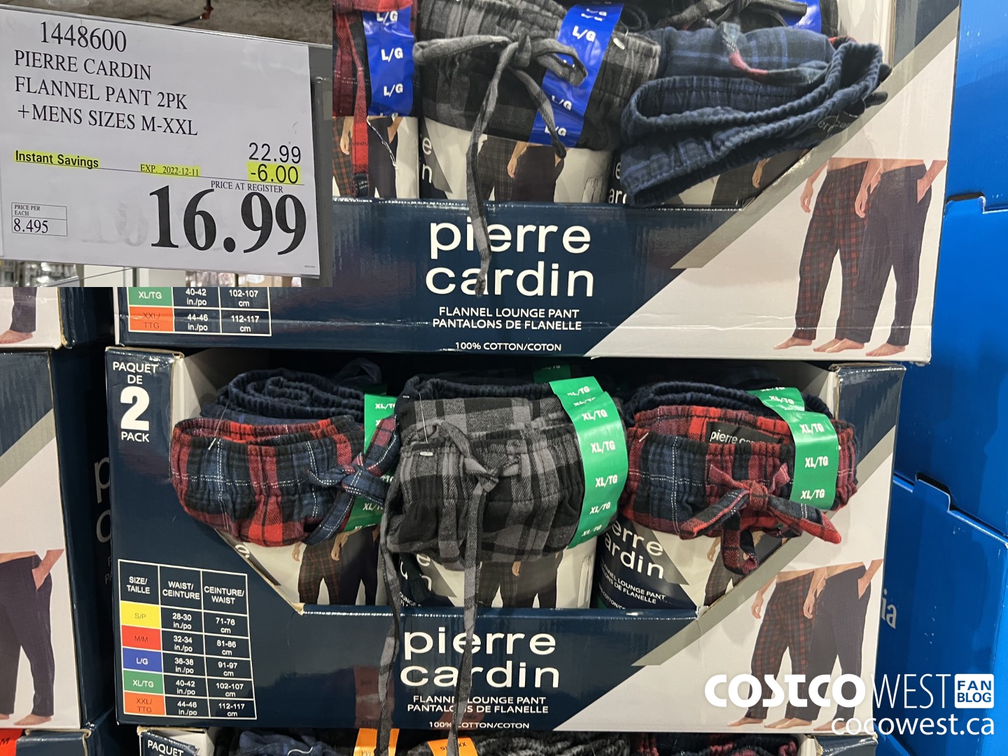 1448600 PIERRE CARDIN FLANNE PANT 2 PK MENS SIZES S-XXL ($6.00 INSTANT SAVINGS EXPIRES ON 2022-12-11) $16.99