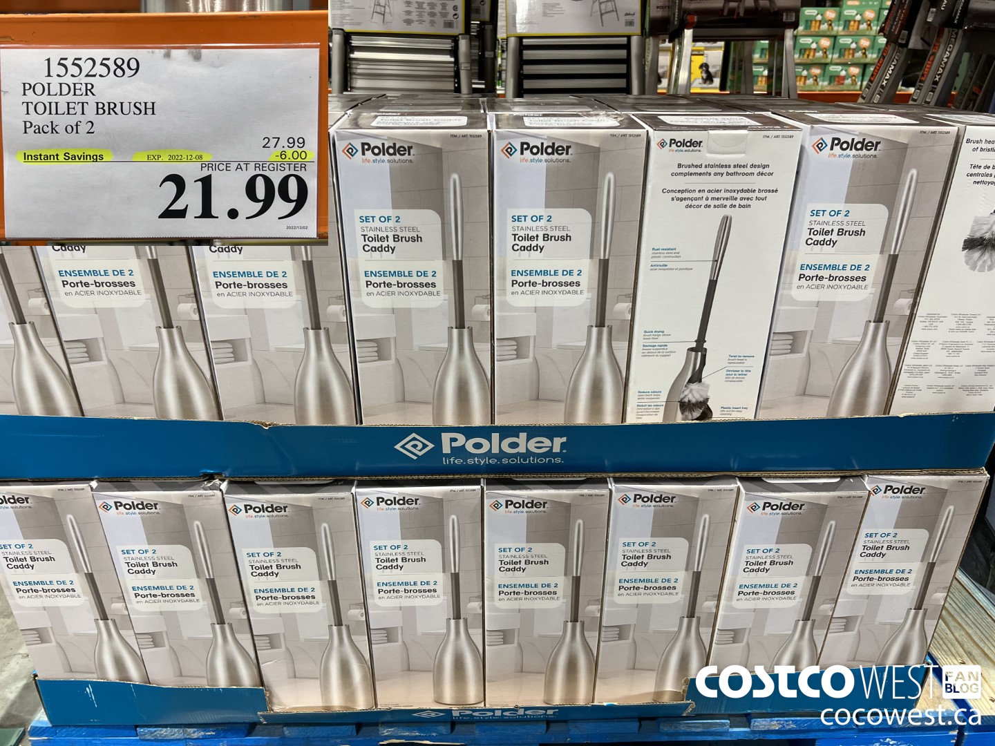 1552589 POLDER TOILET BRUSH PACK OF 2 ($6.00 INSTANT SAVINGS EXPIRES ON 2022-12-08) $21.99
