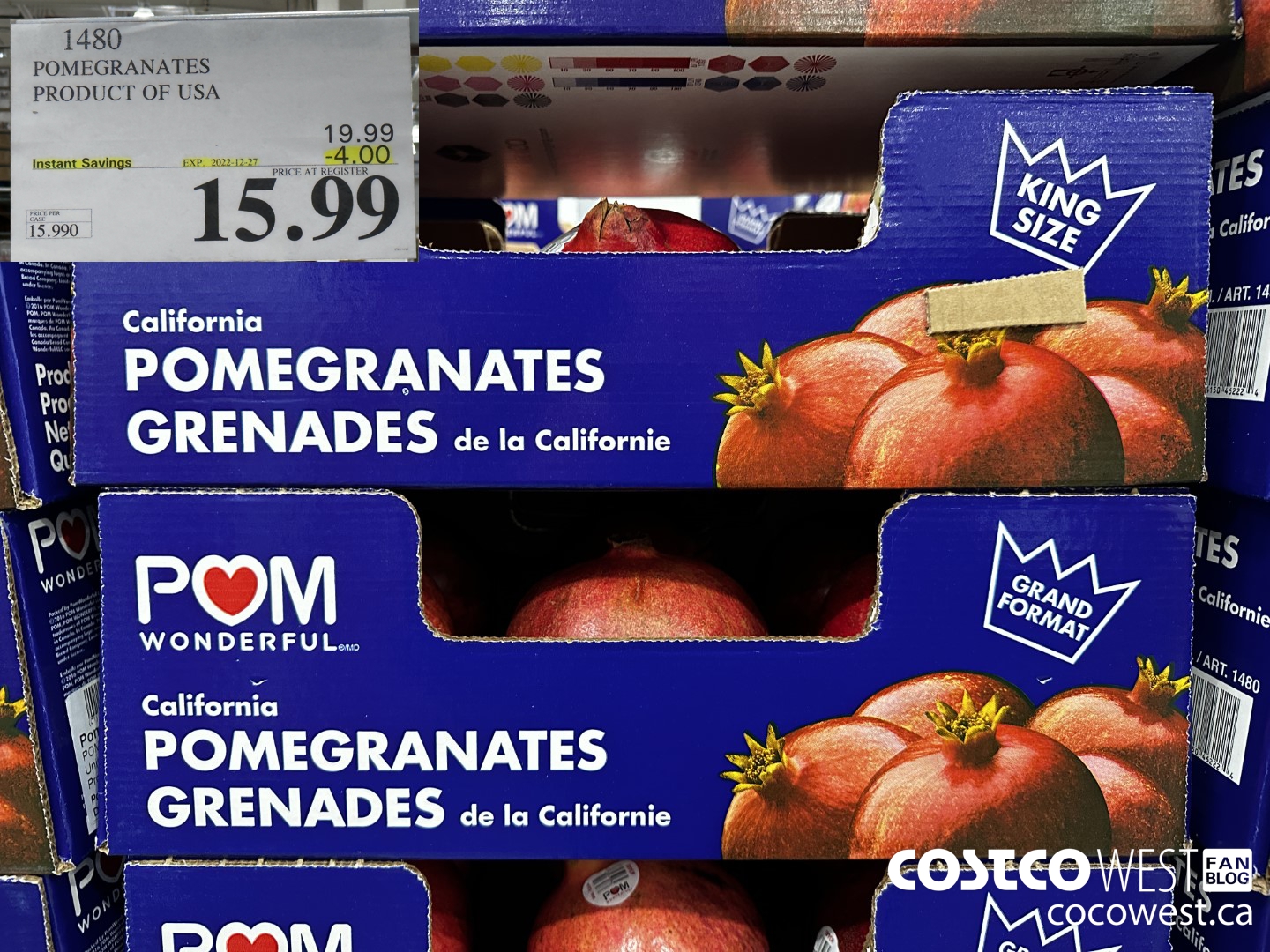 1480 POMEGRANATES PRODUCT OF USA ($4.00 INSTANT SAVINGS EXPIRES ON 2022-12-27) $15.99