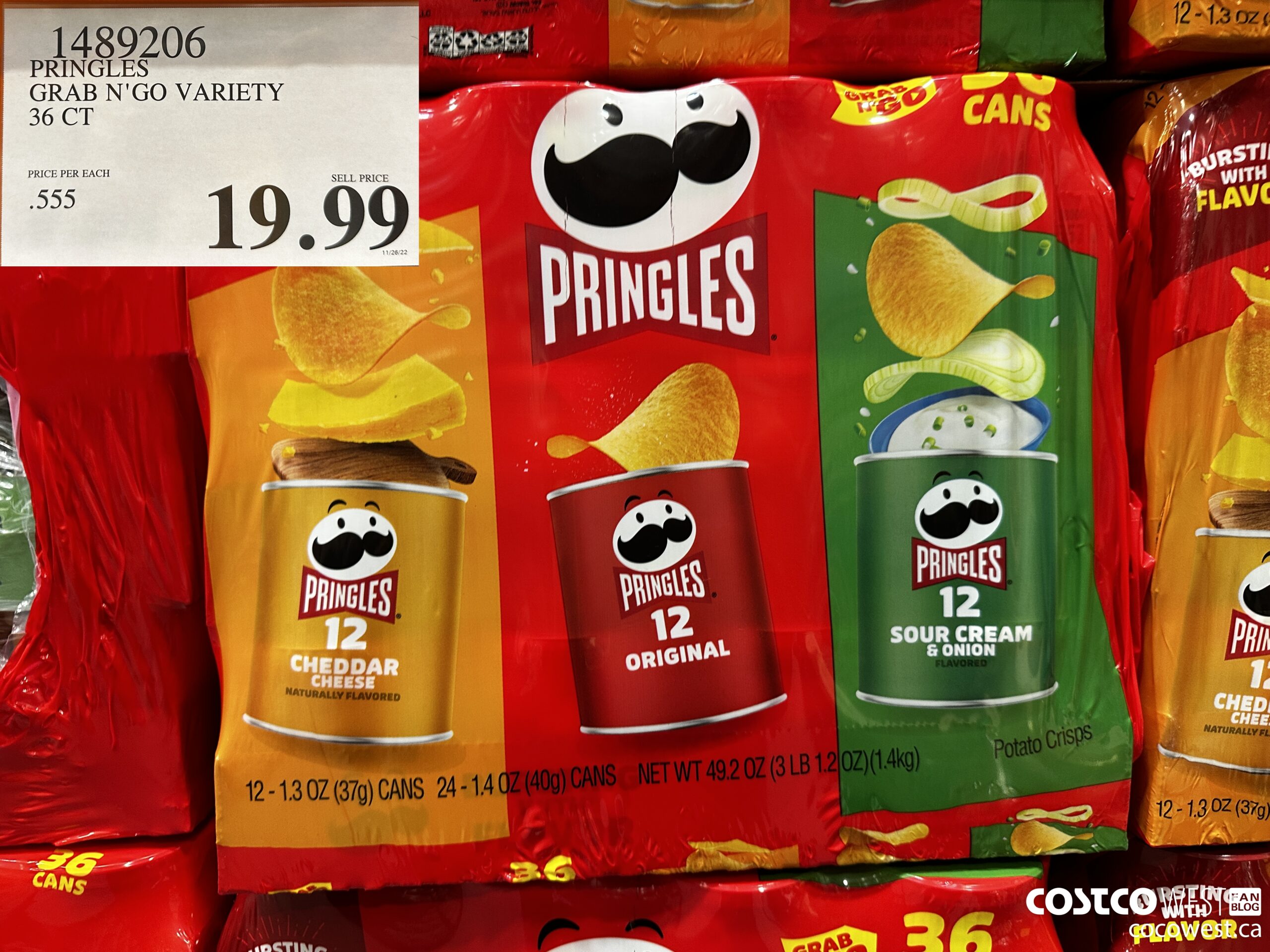1489206 PRINGLES GRAB N'GO VARIETY 36 CT $19.99