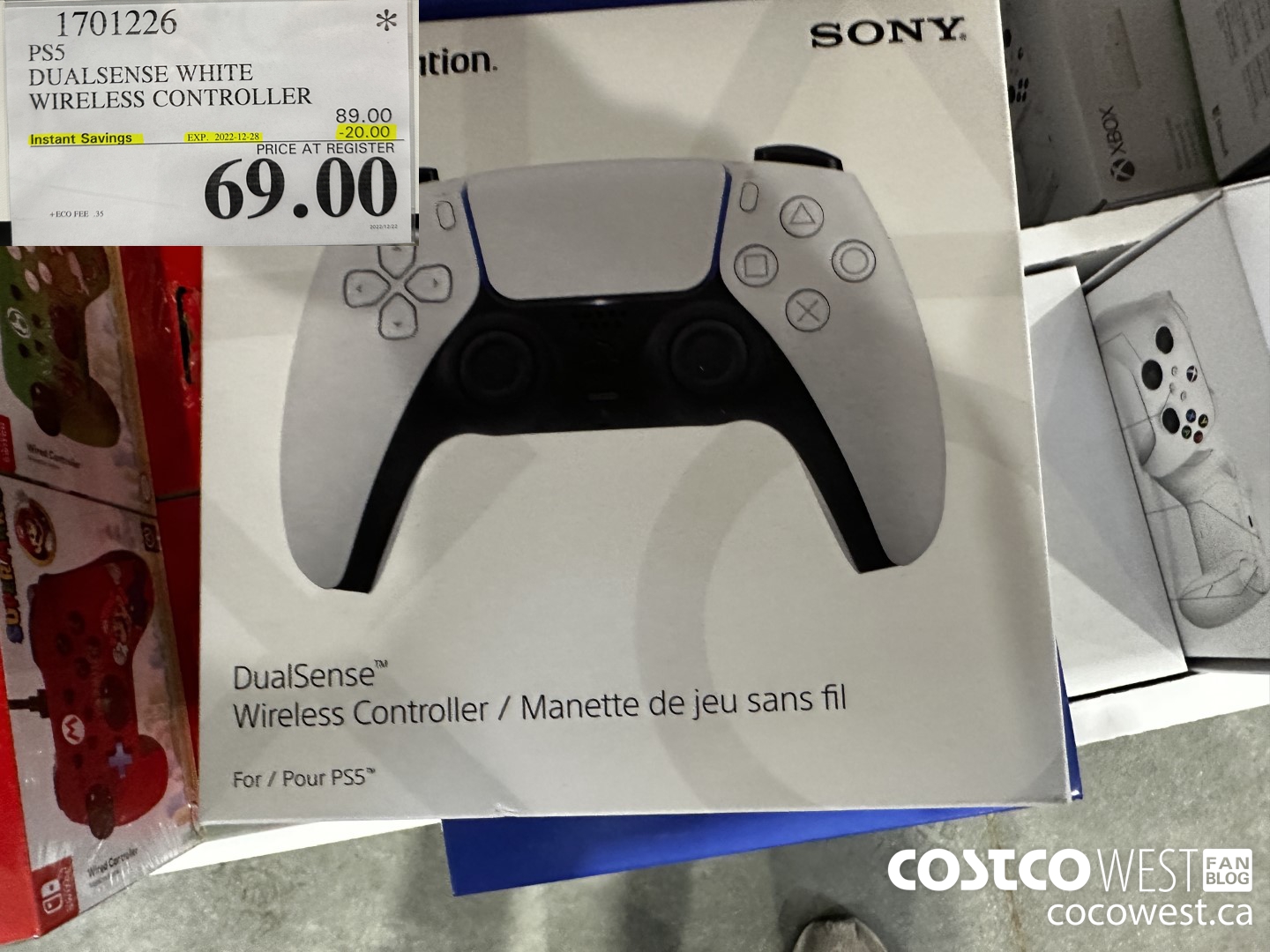 1701226 PS5 DUALSENSE WHITE WIRELESS CONTROLLER ($20.00 INSTANT SAVINGS EXPIRES ON 2022-12-28) $69.00