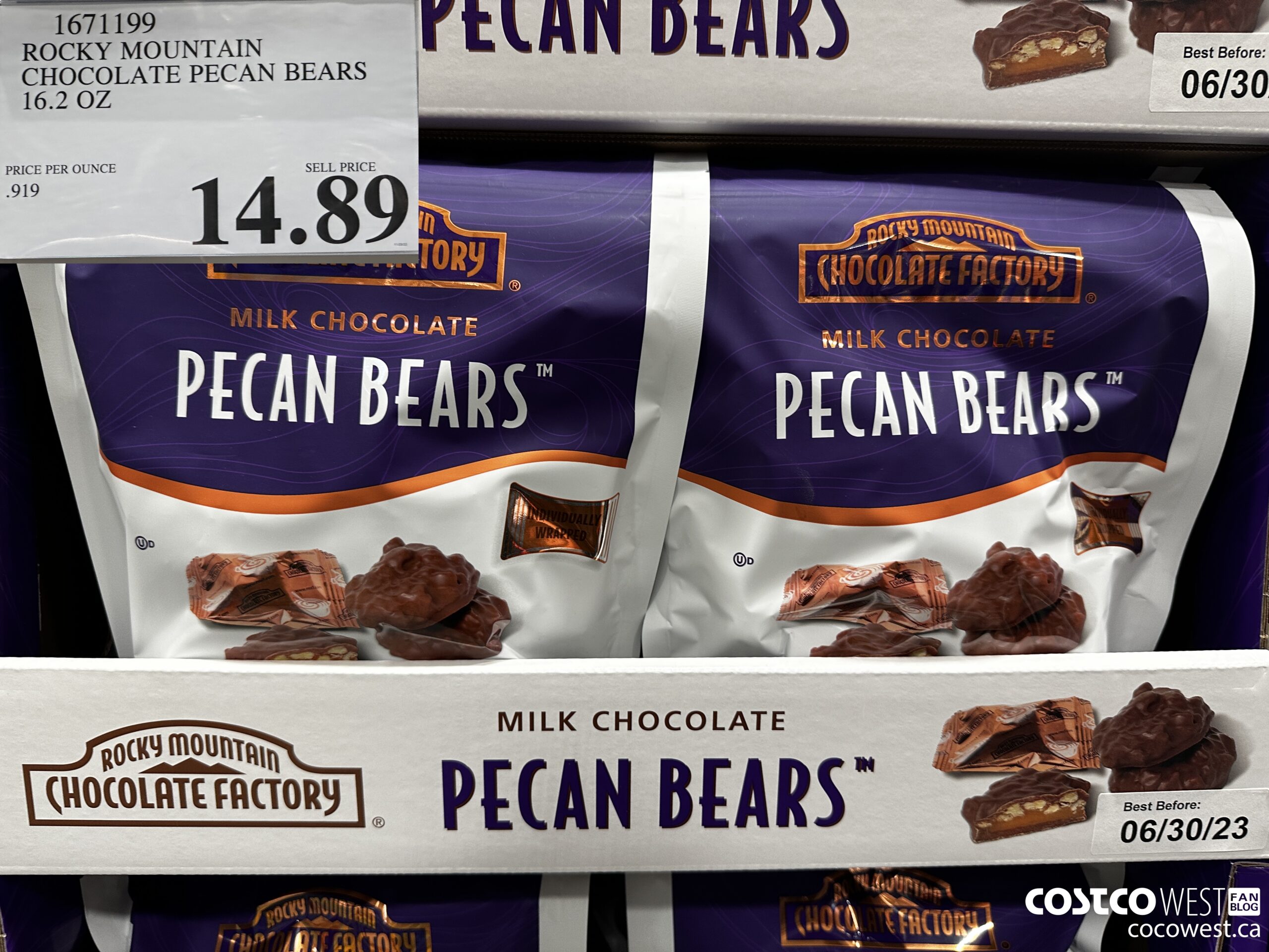 1671199 ROCKY MOUNTAIN CHOCOLATE PECAN BEARS 16.2 OZ $14.89