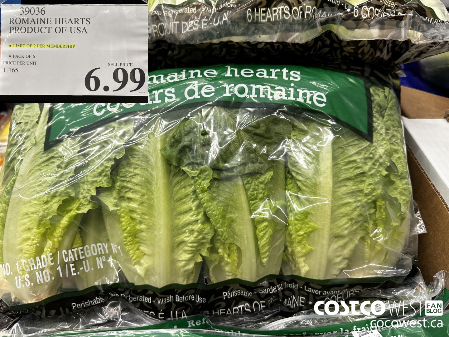 39036 ROMAINE HEARTS PRODUCT OF USA $6.99