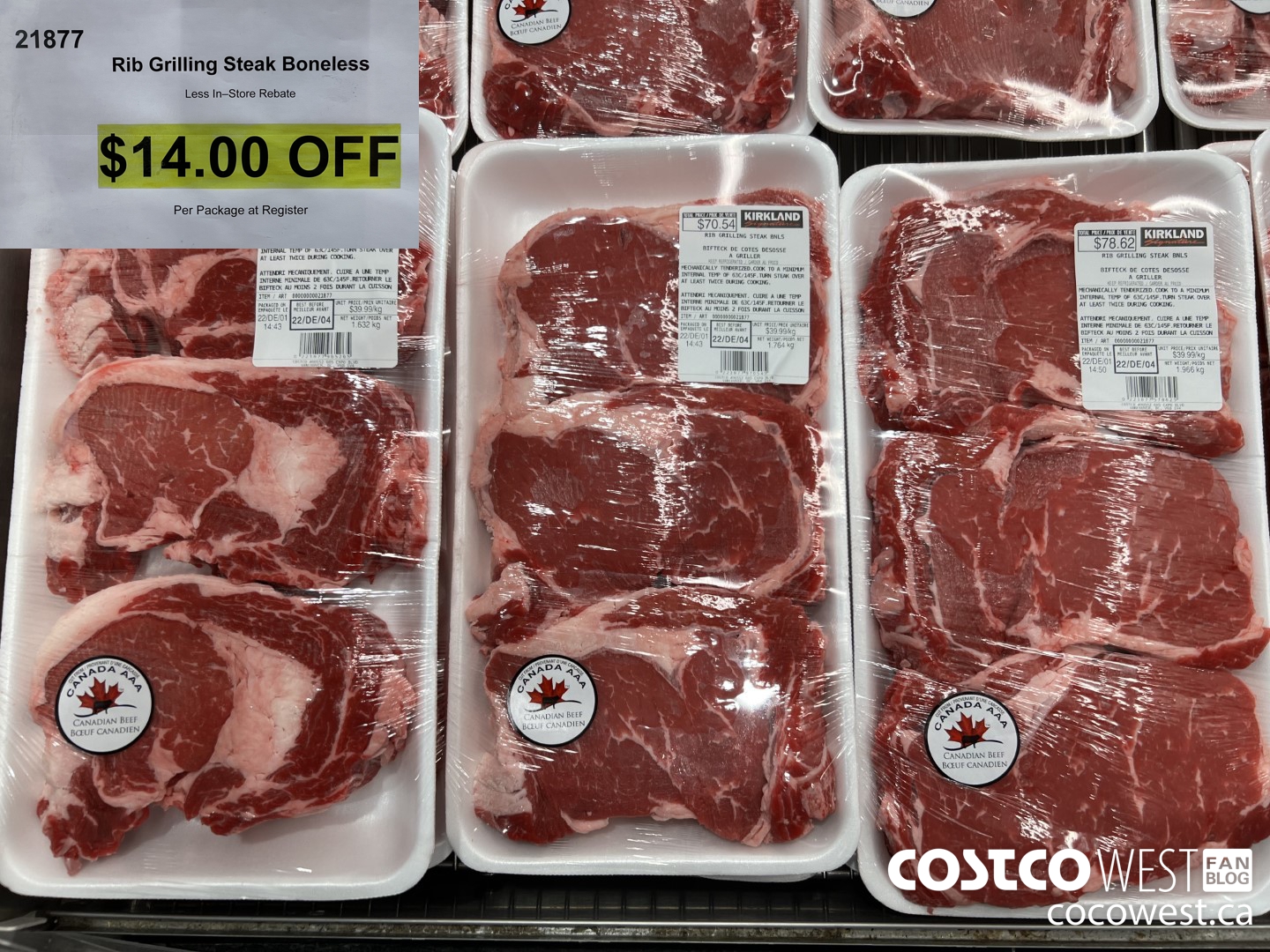 21877 Rib Grilling Steak Boneless ($14.00 INSTANT SAVINGS)