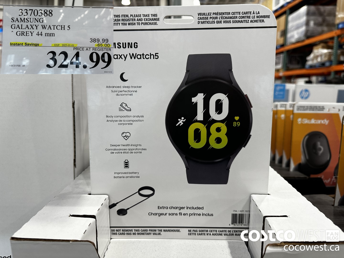 3370388 SAMSUNG GALAXY WATCH 5 GREY 44MM ($65.00 INSTANT SAVINGS EXPIRES ON 2023-01-01) $324.99