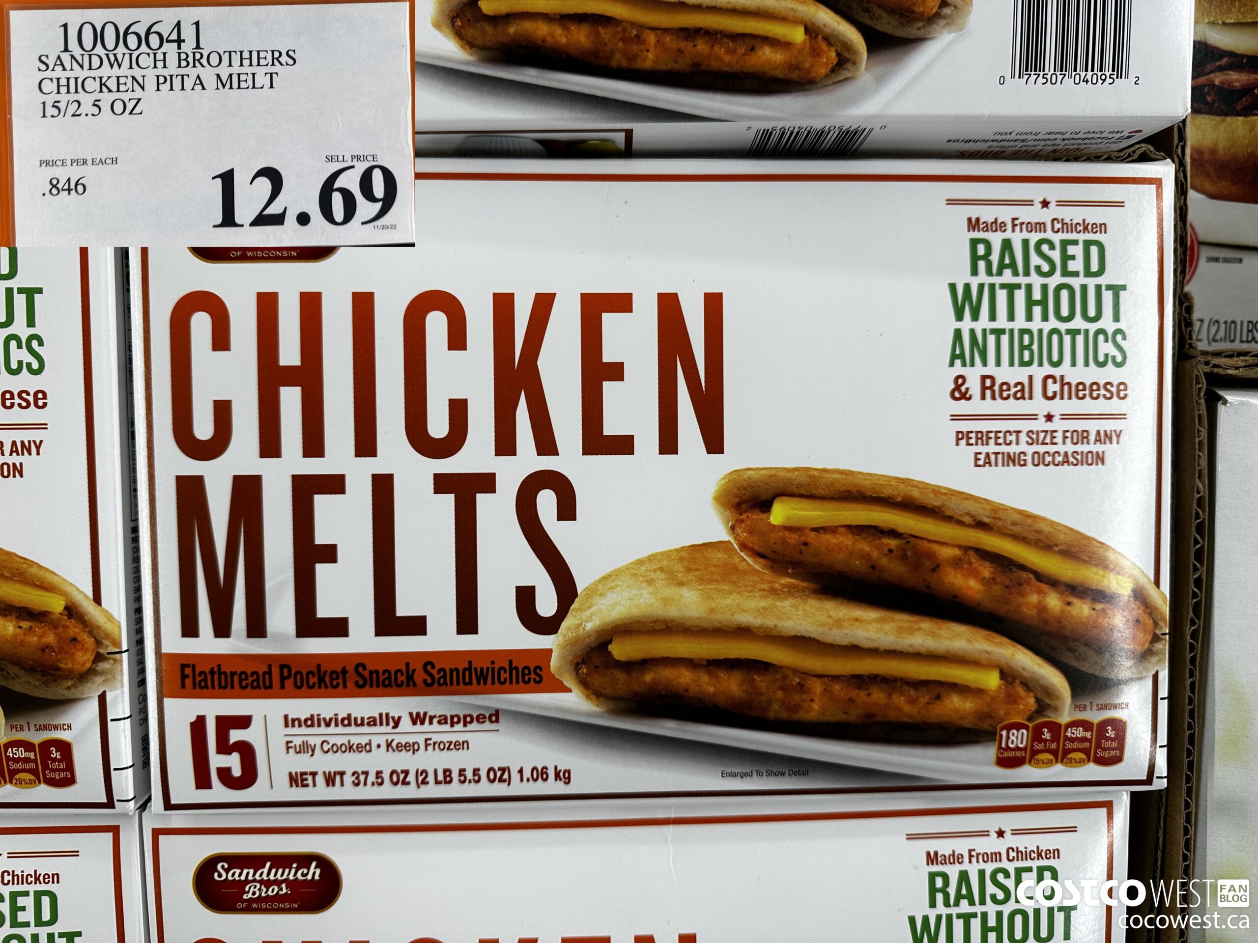 1006641 SANDWICH BROTHERS CHICKEN PITA MELT 15/2.5 OZ  $12.69
