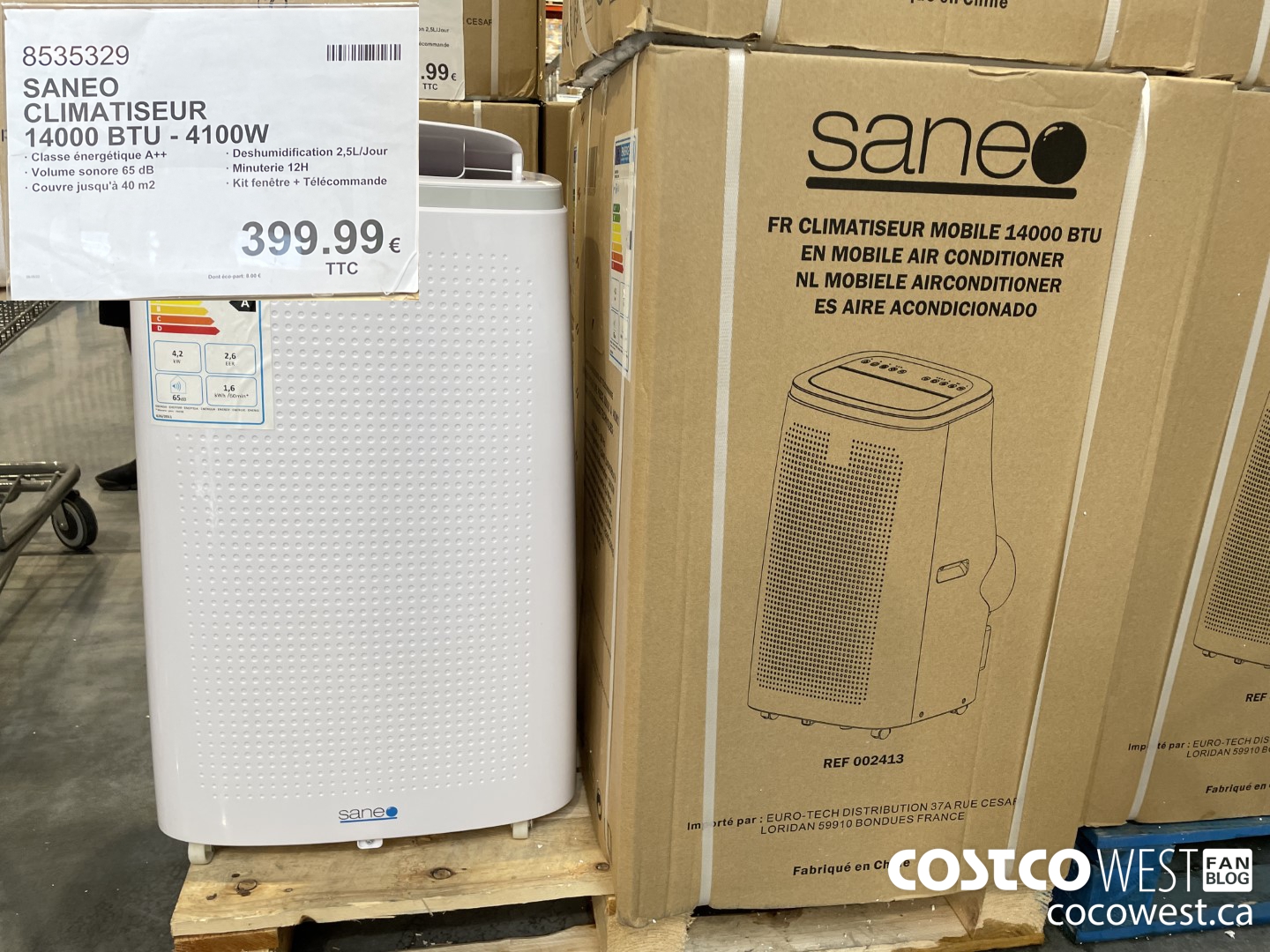 8535329 SANEO CLIMATISEUR 14000 BTU 4100W $399.99