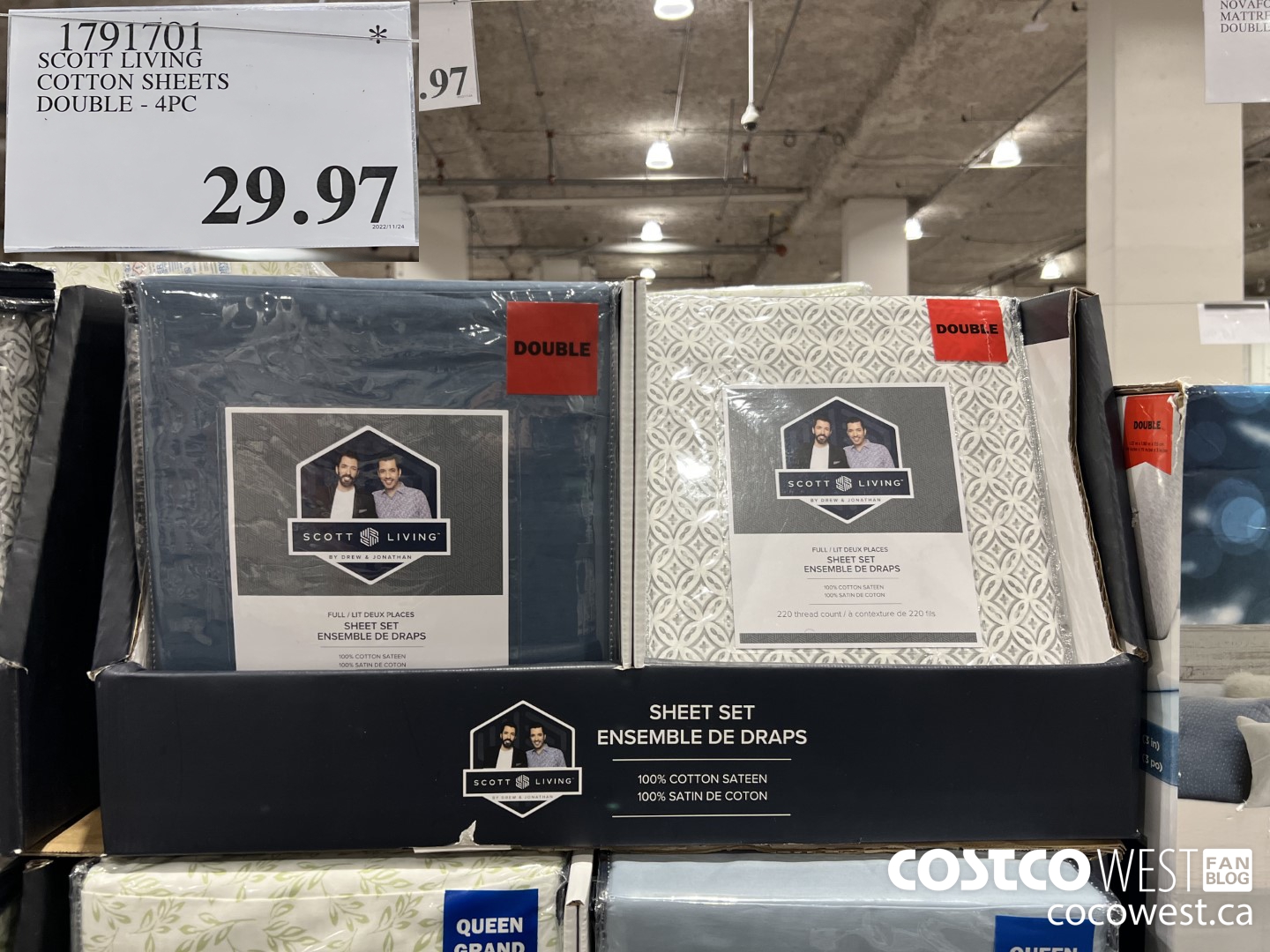 1791701 SCOTT LIVING COTTON SHEETS DOUBLE 4PC $29.97